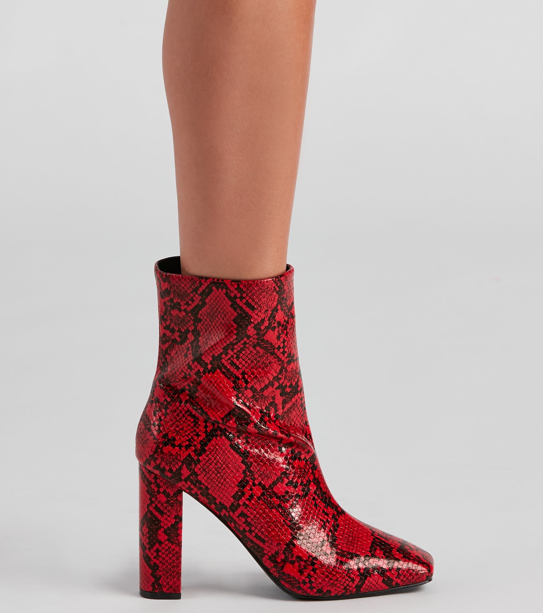 Make You Rattle Faux Leather Snake Booties - Image 3
