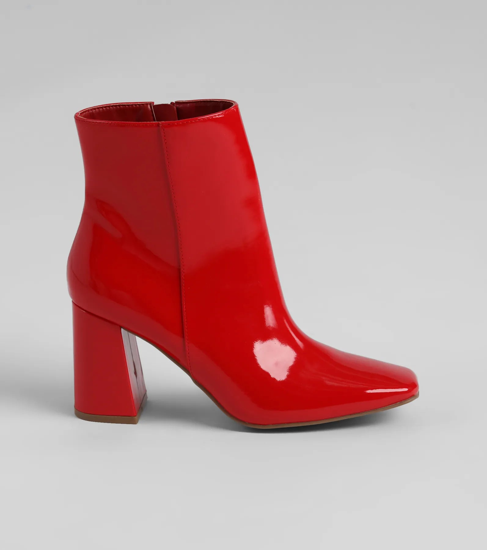 Take A Walk Patent Block Heel Booties - Image 2