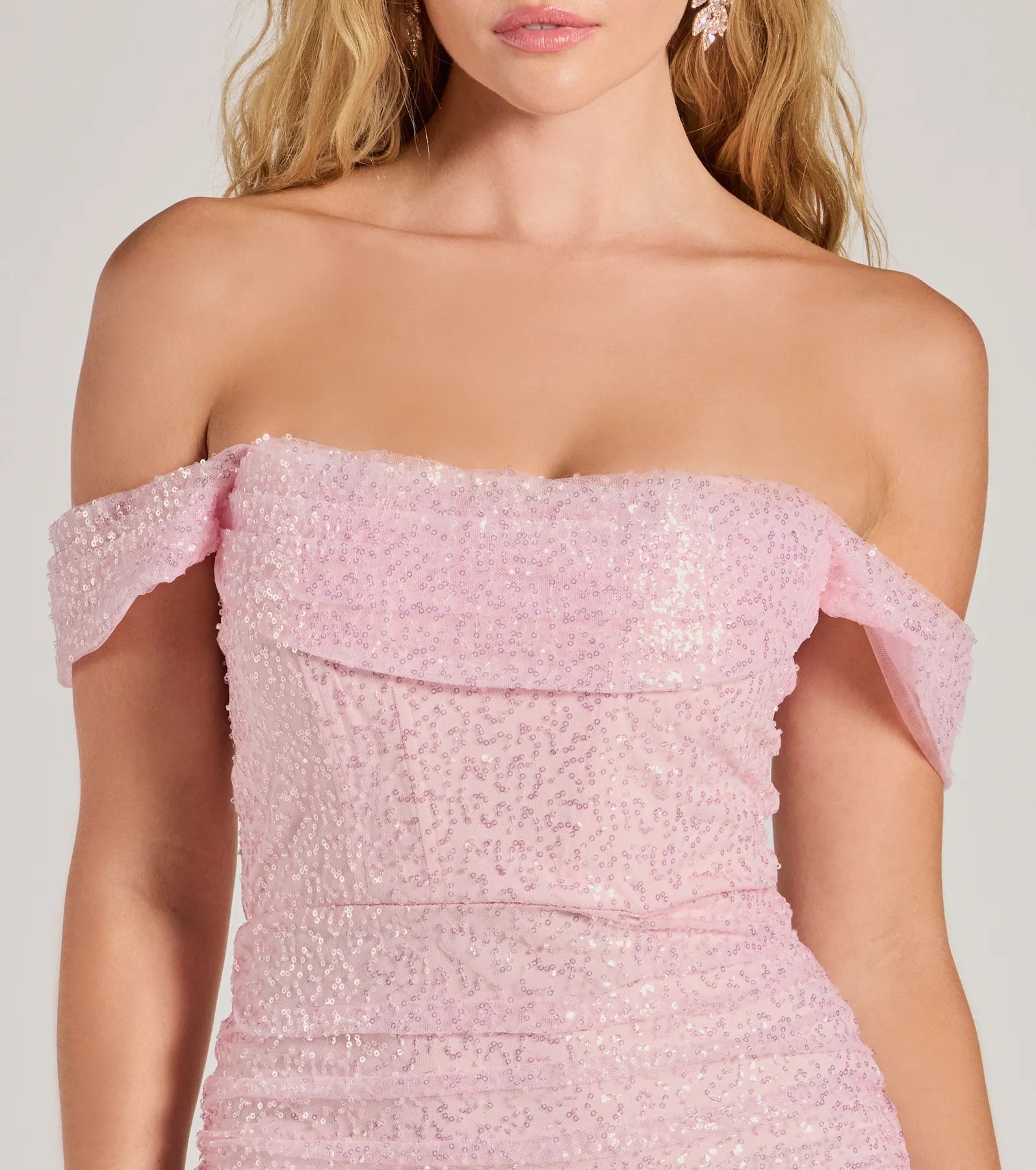 Kiara Sequin Beaded Off-The-Shoulder Mini Dress - Image 4