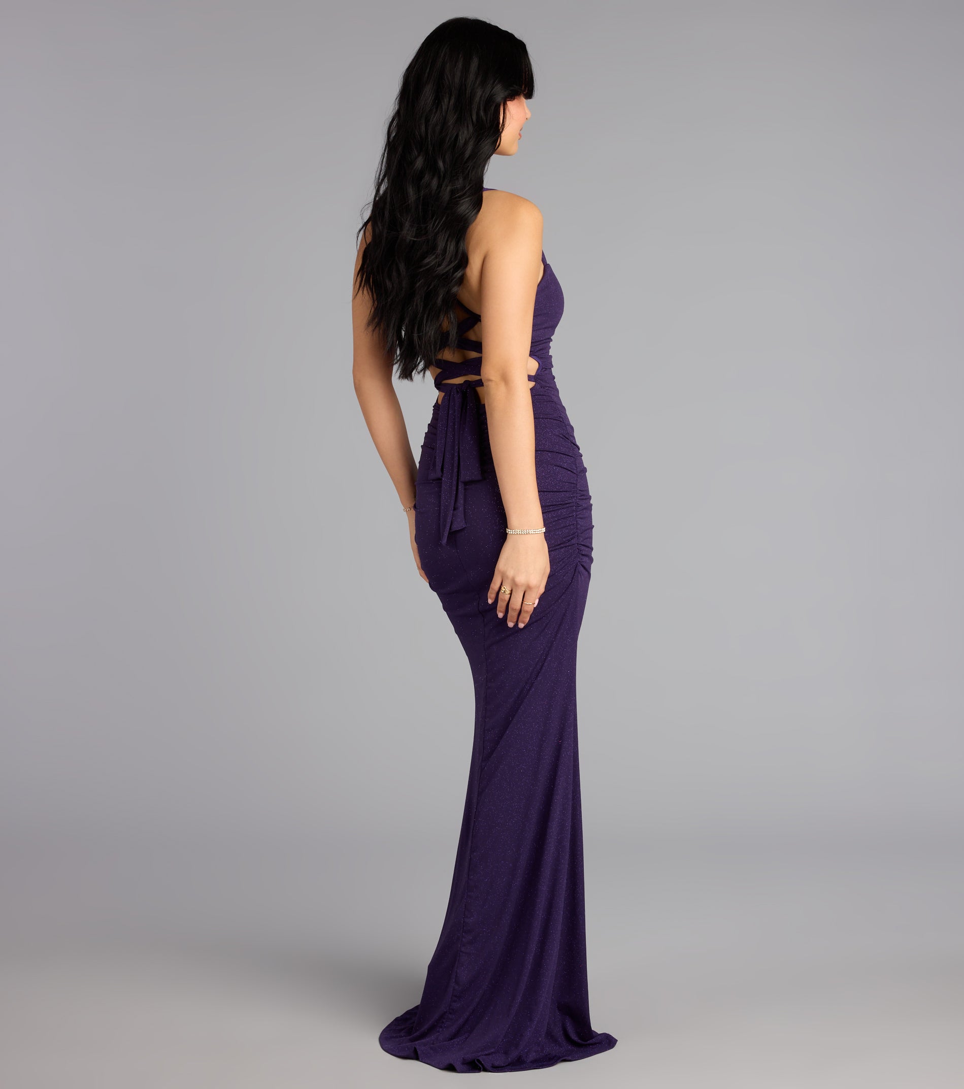 Tatiana Lace-Up Mermaid Glitter Formal Dress - Image 19