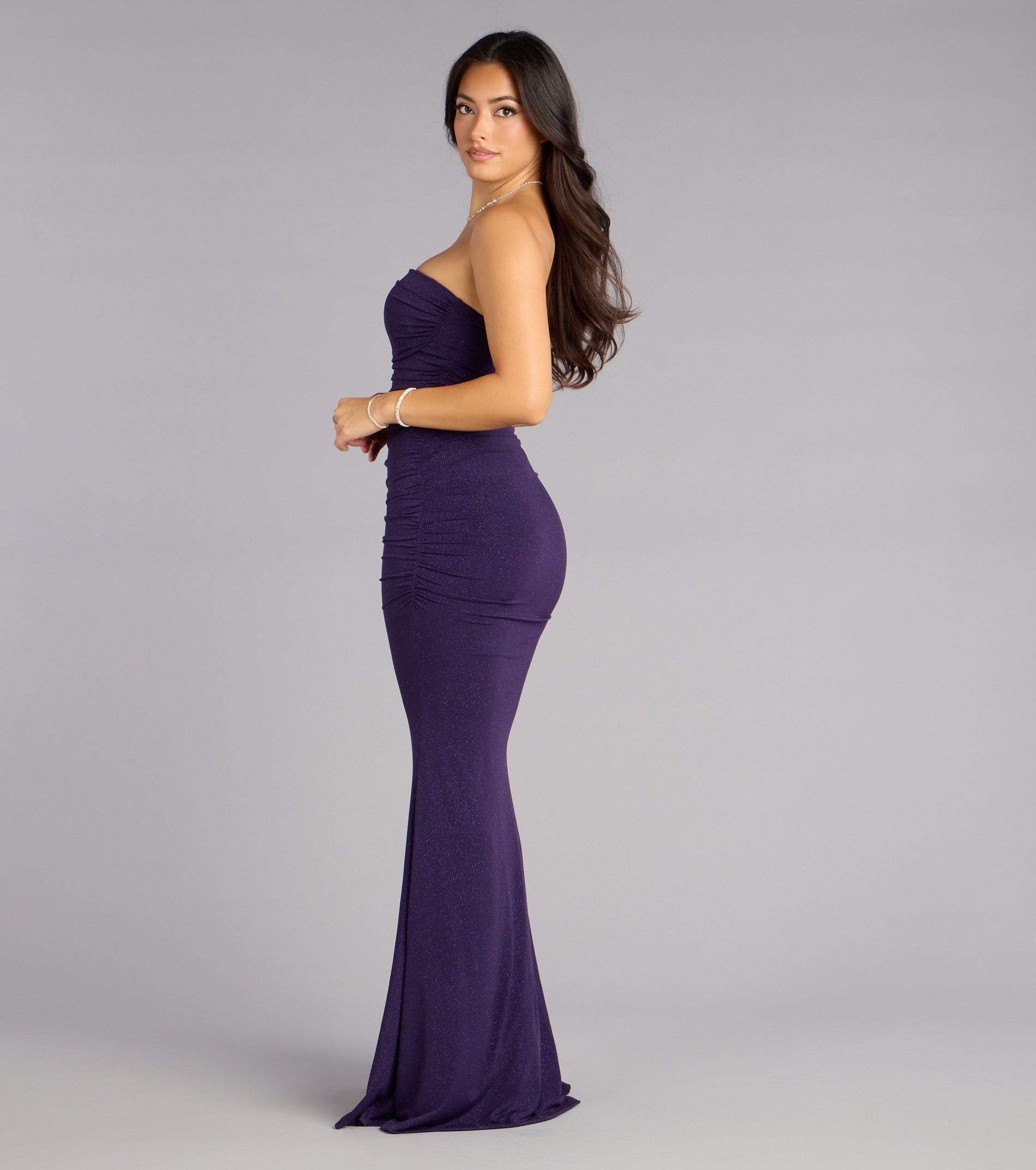 Mischka Strapless Mermaid Glitter Formal Dress - Image 24