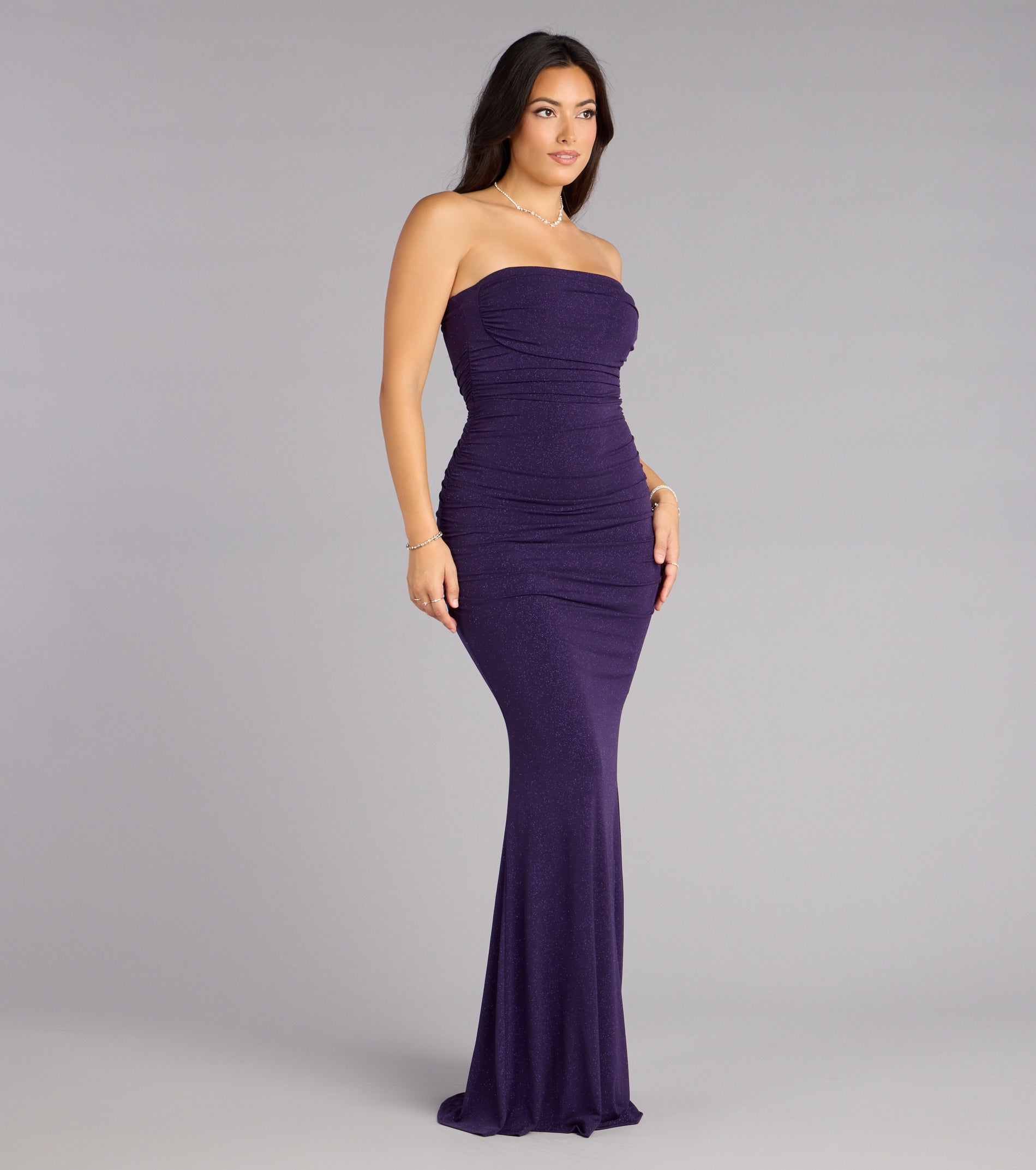 Mischka Strapless Mermaid Glitter Formal Dress - Image 26