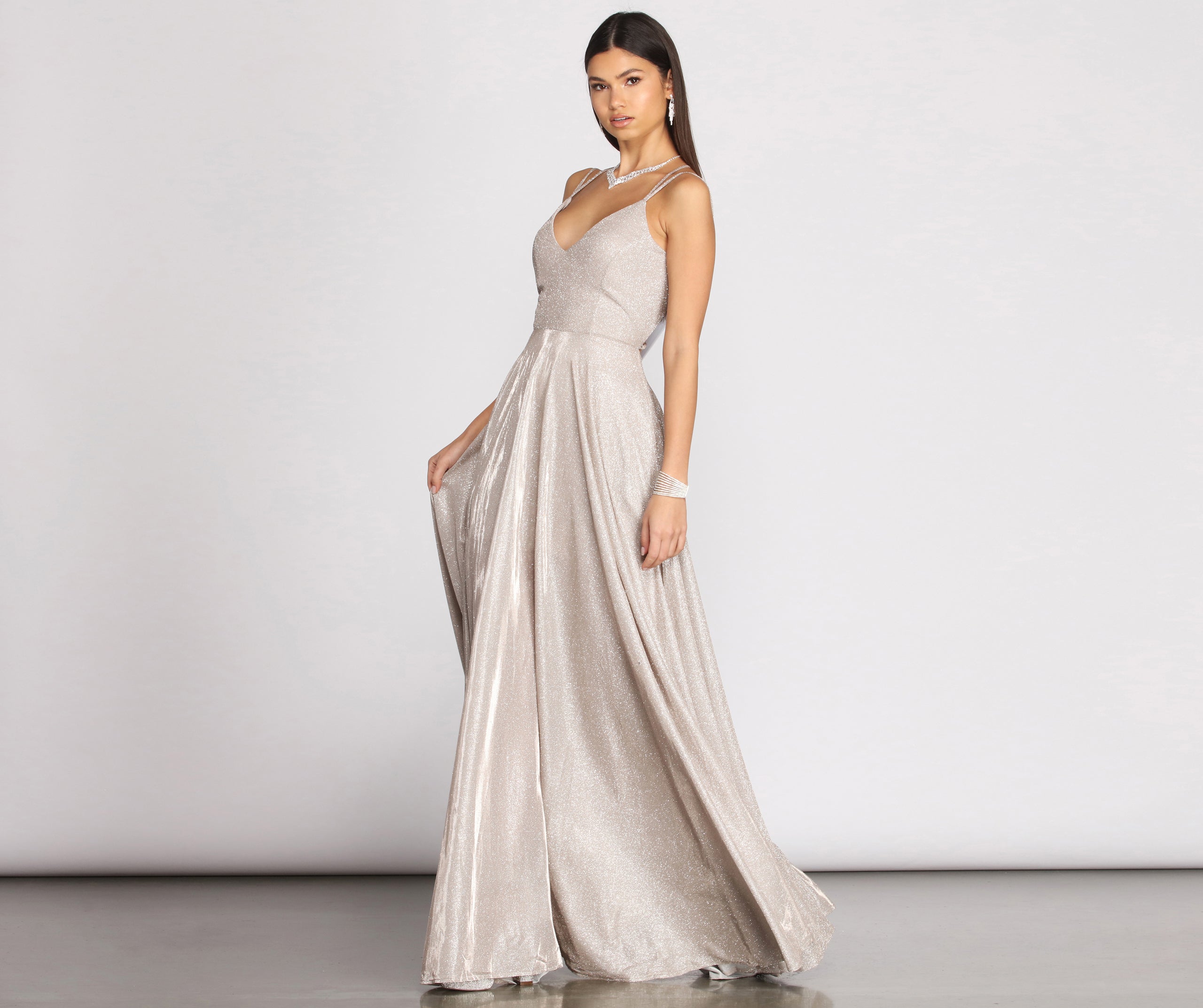 Shira Shine Lace Back Gown - Image 3