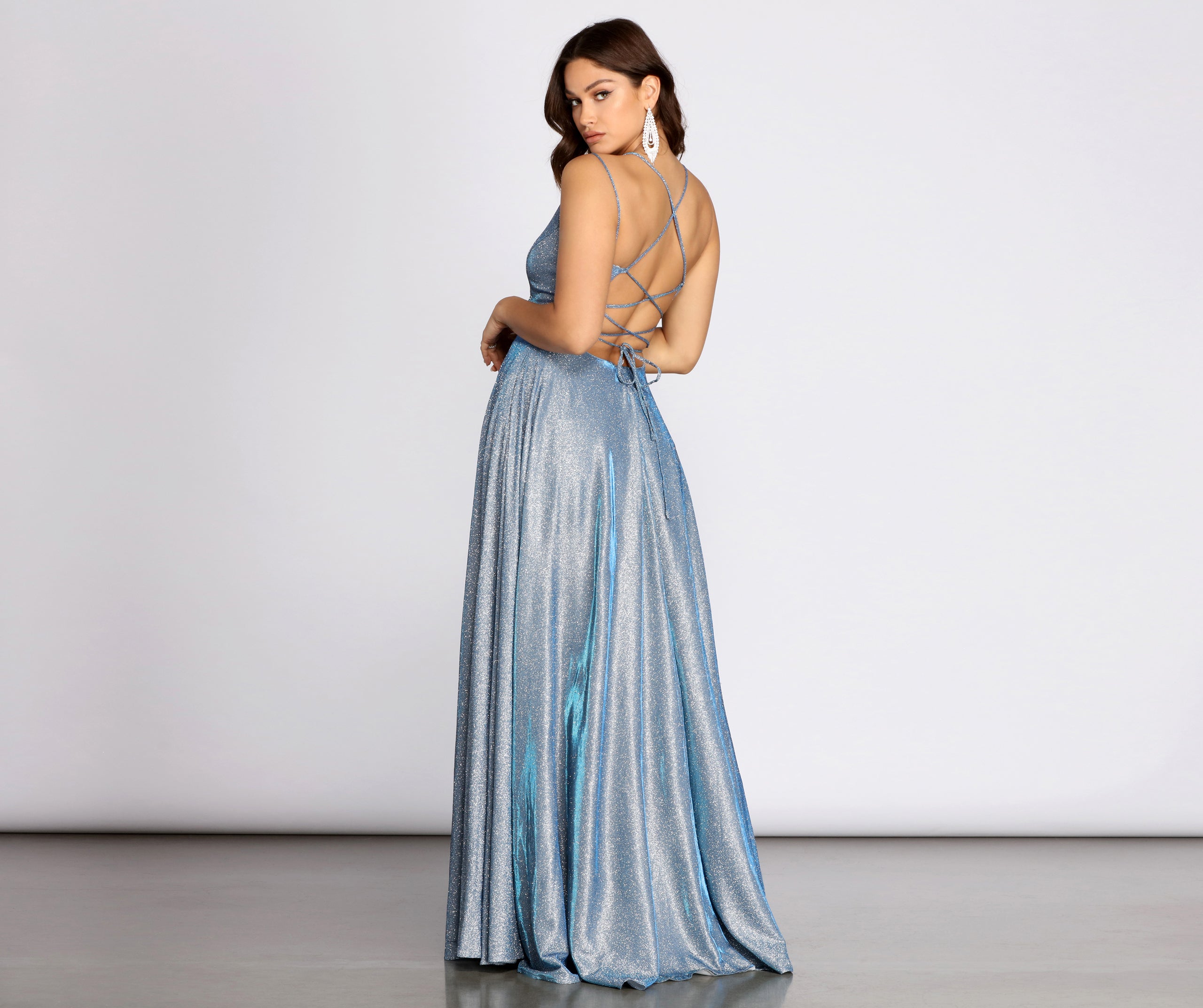 Sherri Formal Glitter Lattice Dress - Image 2