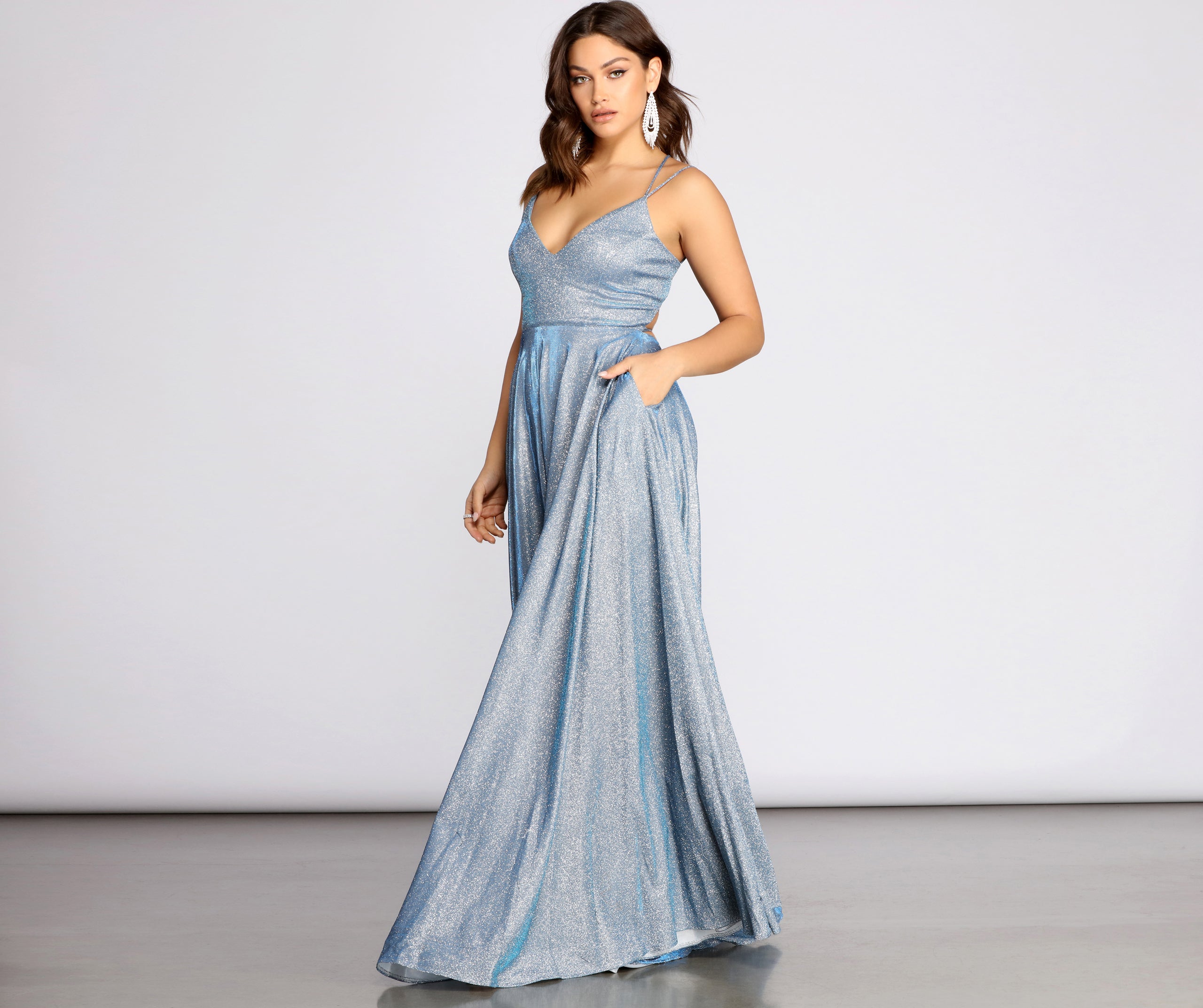 Sherri Formal Glitter Lattice Dress - Image 3