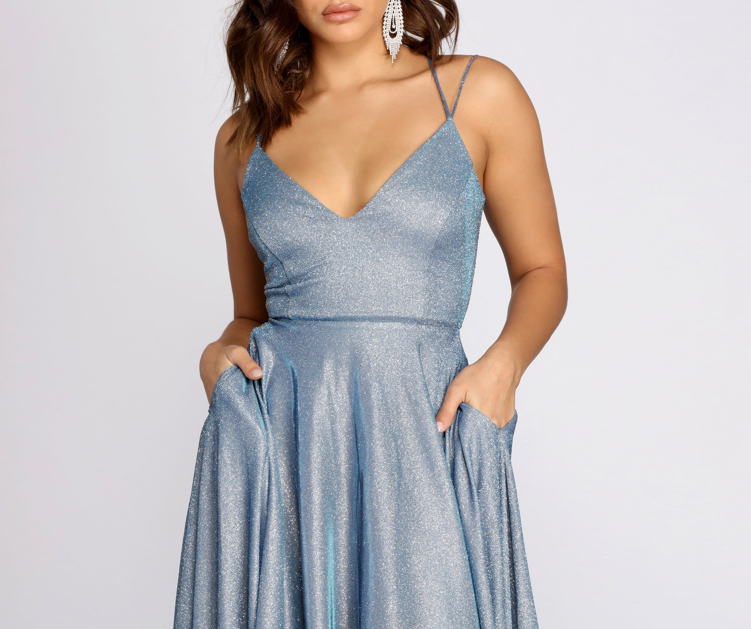 Sherri Formal Glitter Lattice Dress - Image 4
