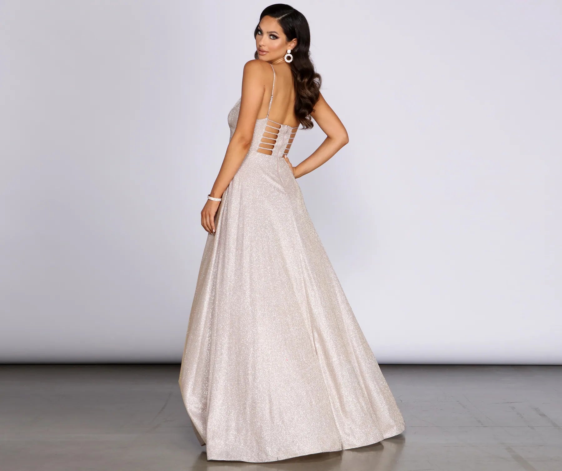 Everly A-Line Glitter Formal Dress - Image 2