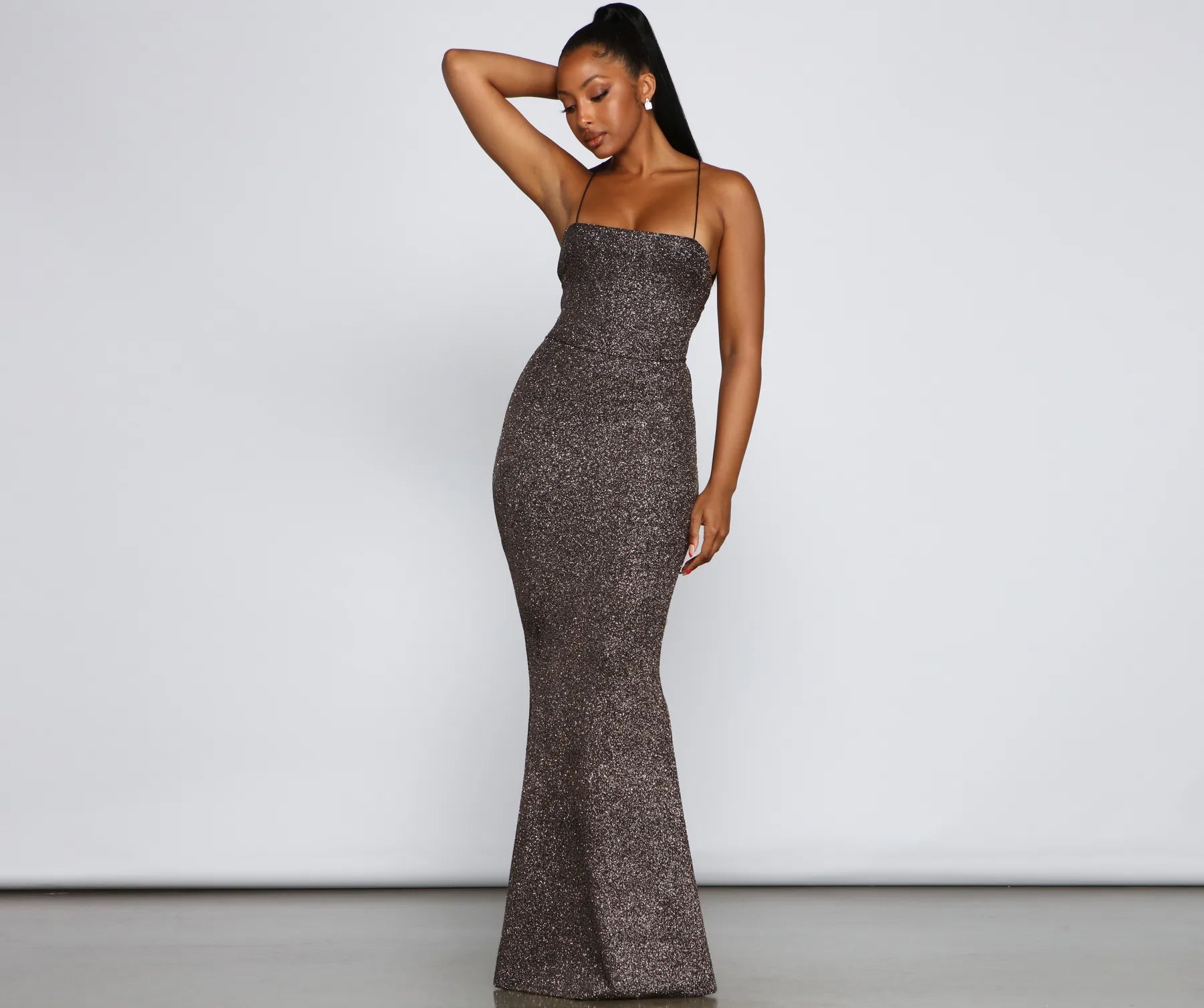 Jessica Glitter Knit Mermaid Dress - Image 2