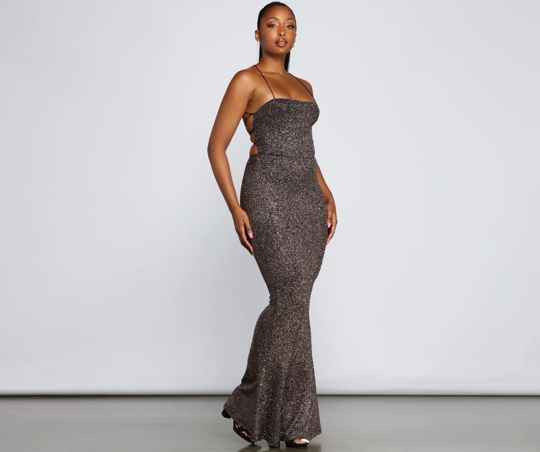 Jessica Glitter Knit Mermaid Dress - Image 4