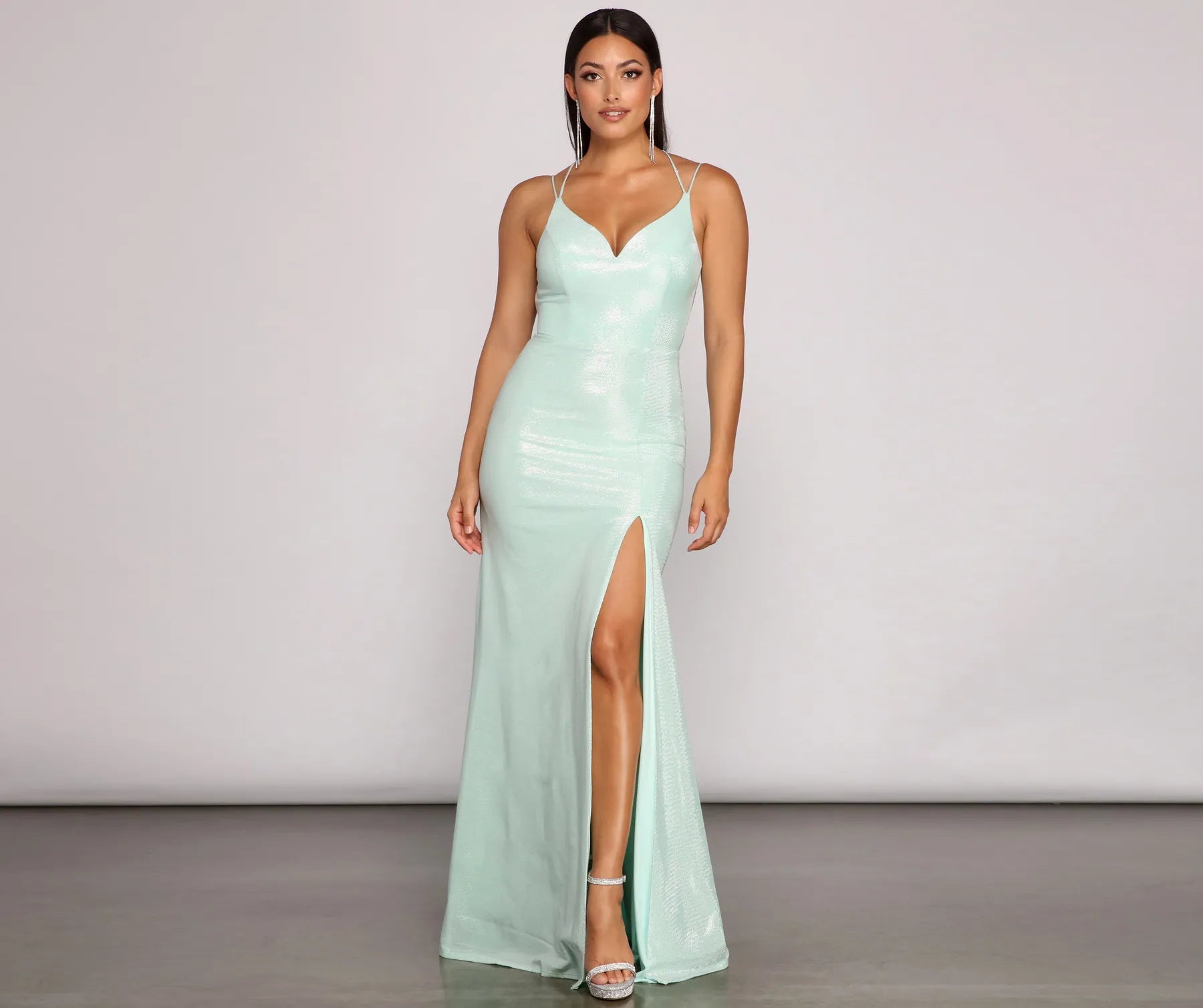 Nani Formal High Slit Lurex Dress - Image 5