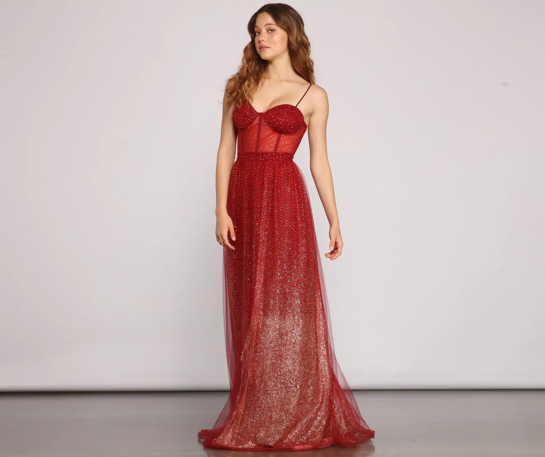 Cressida Formal Glitter A-Line Dress - Image 3
