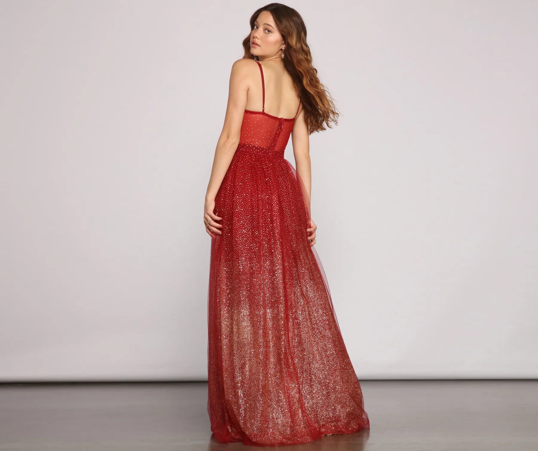 Cressida Formal Glitter A-Line Dress - Image 4