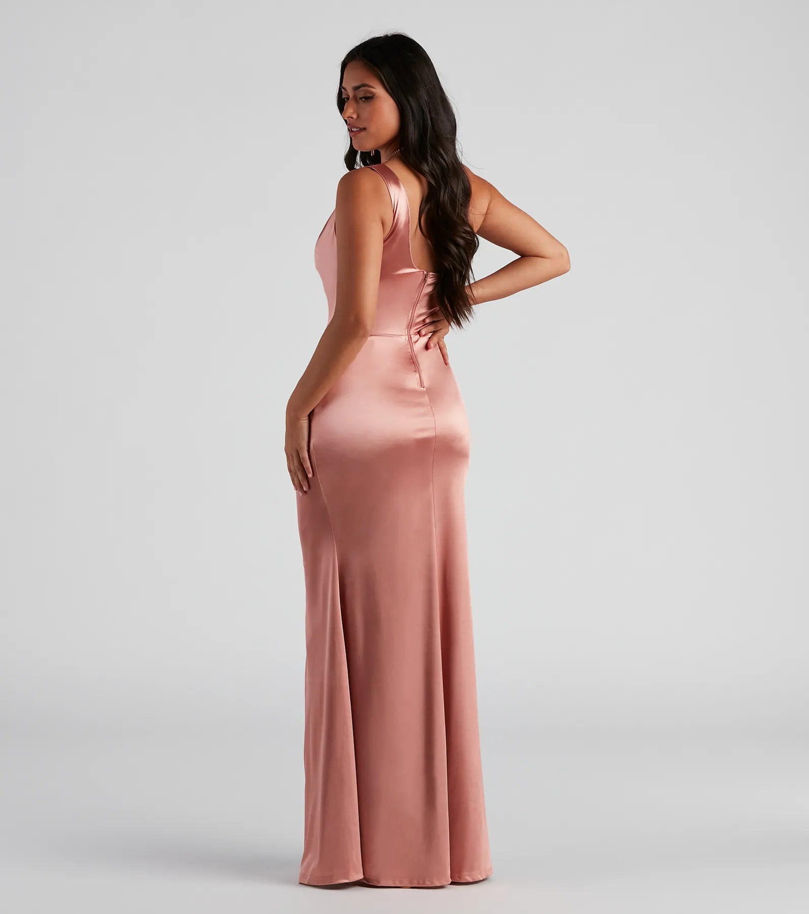 Myla Formal One-Shoulder Satin Dress - Image 2