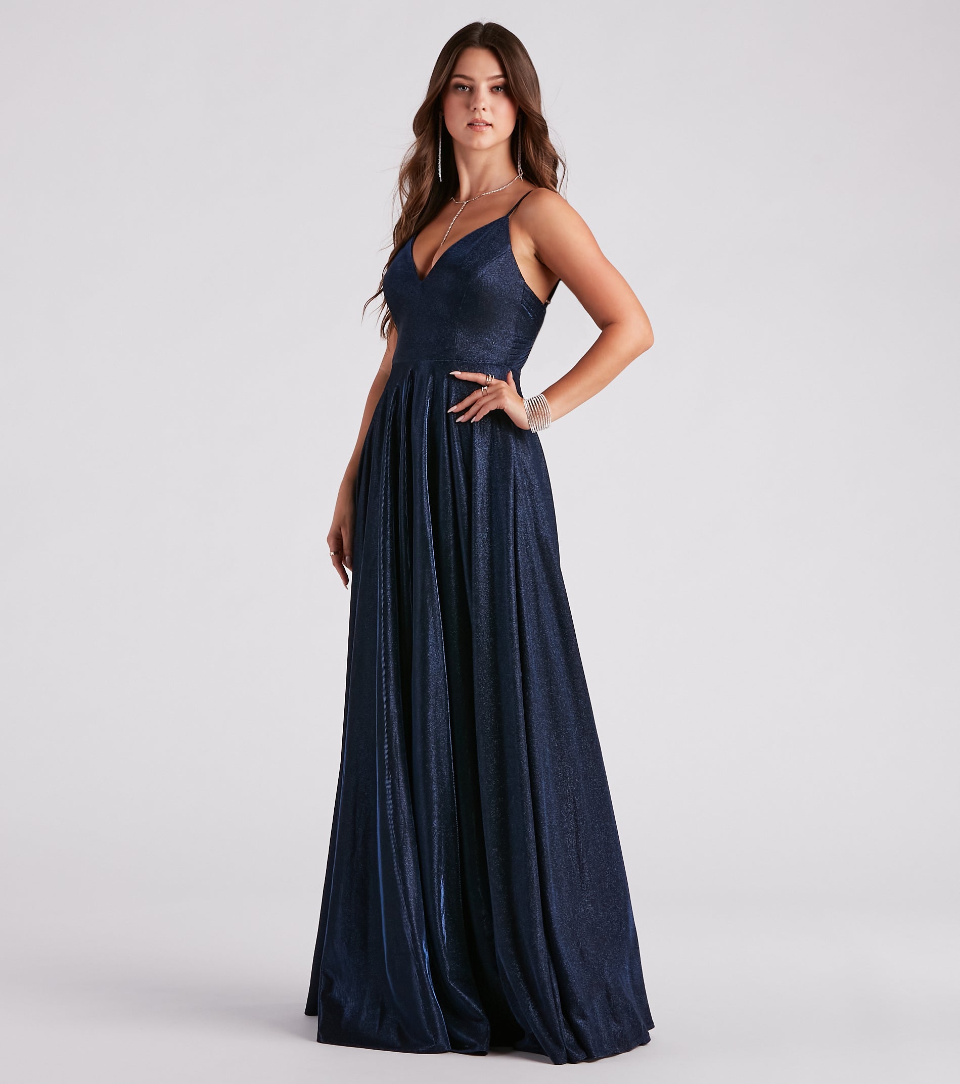 Kimora Formal Woven Glitter A-Line Dress - Image 3
