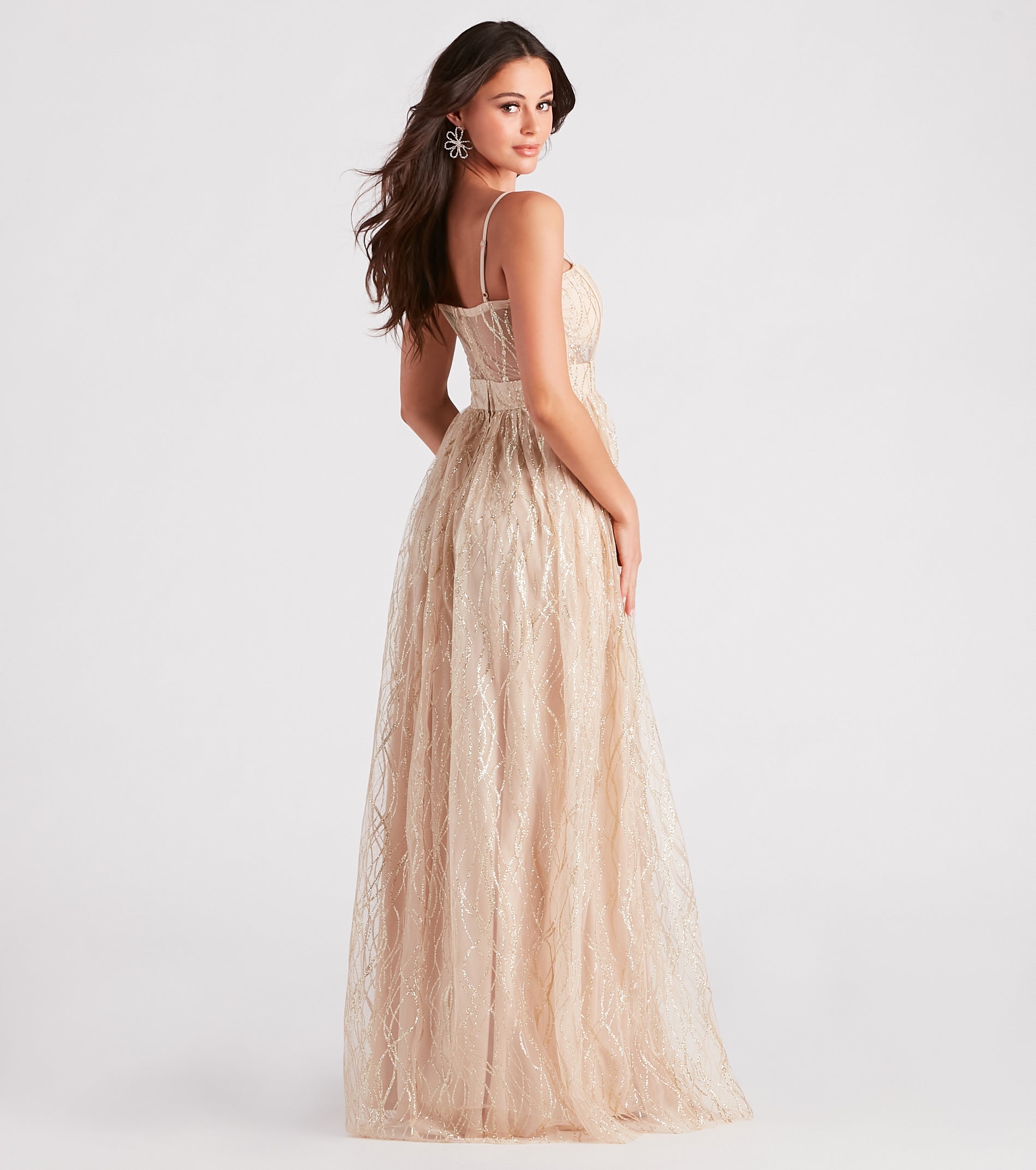 Amanda Glitter Corset Ball Gown - Image 2
