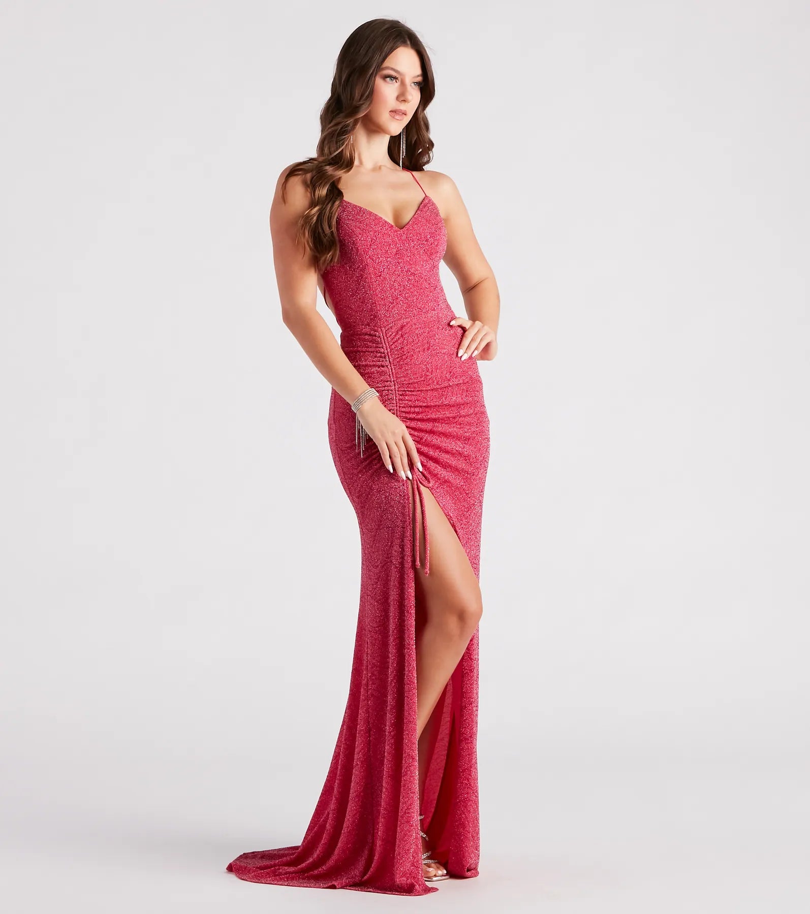 Raina Glitter Knit High Slit Mermaid Dress - Image 7