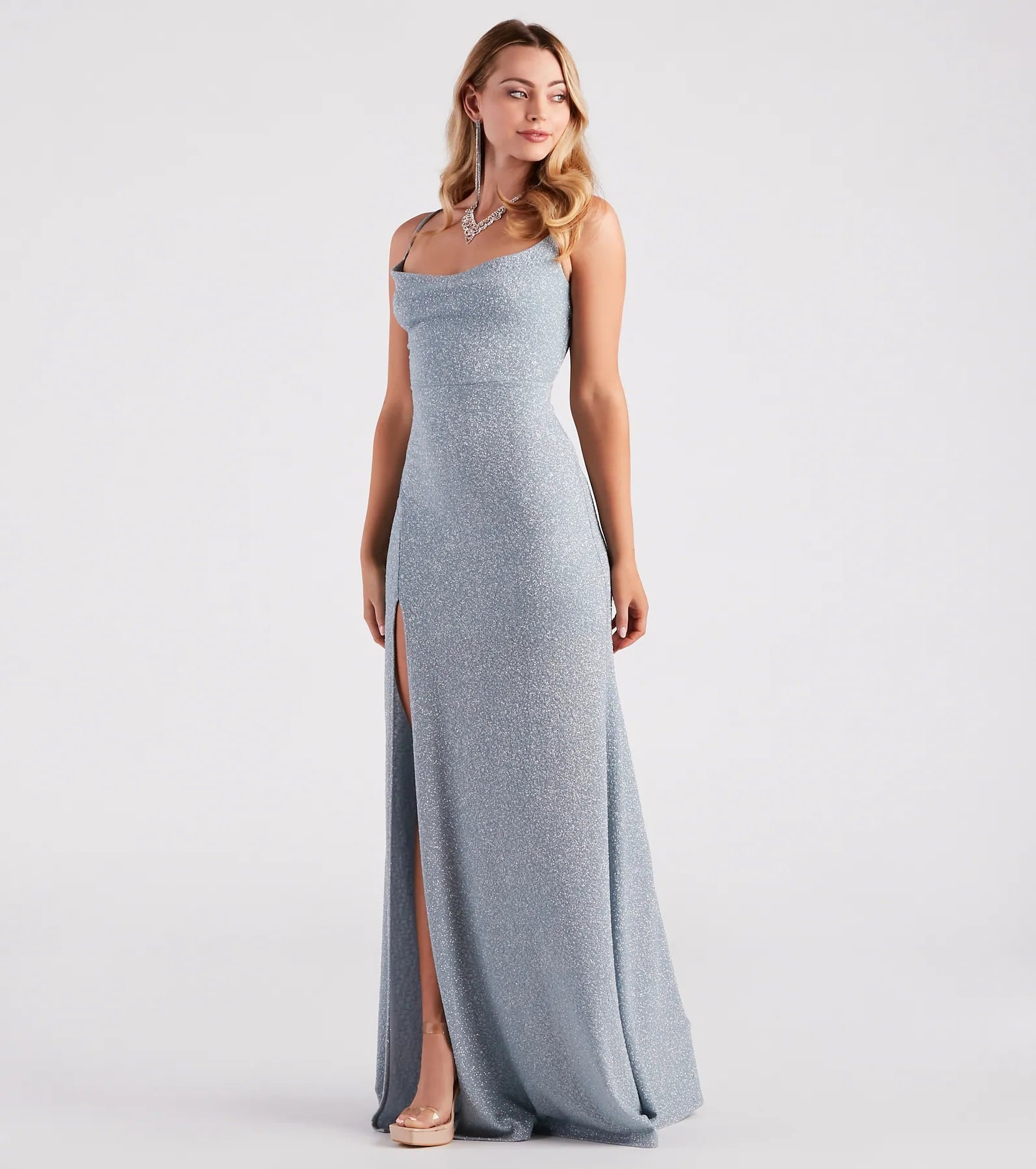 Malinda Formal Glitter A-Line Dress - Image 3