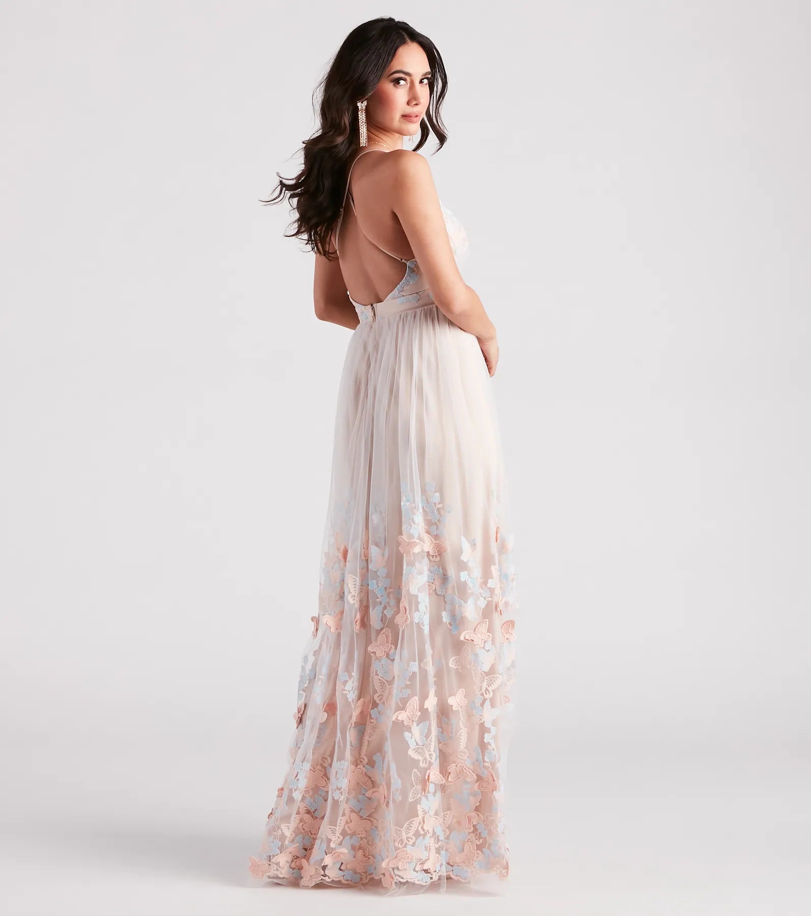 Parker Formal Butterfly Embroidered A-Line Dress - Image 2