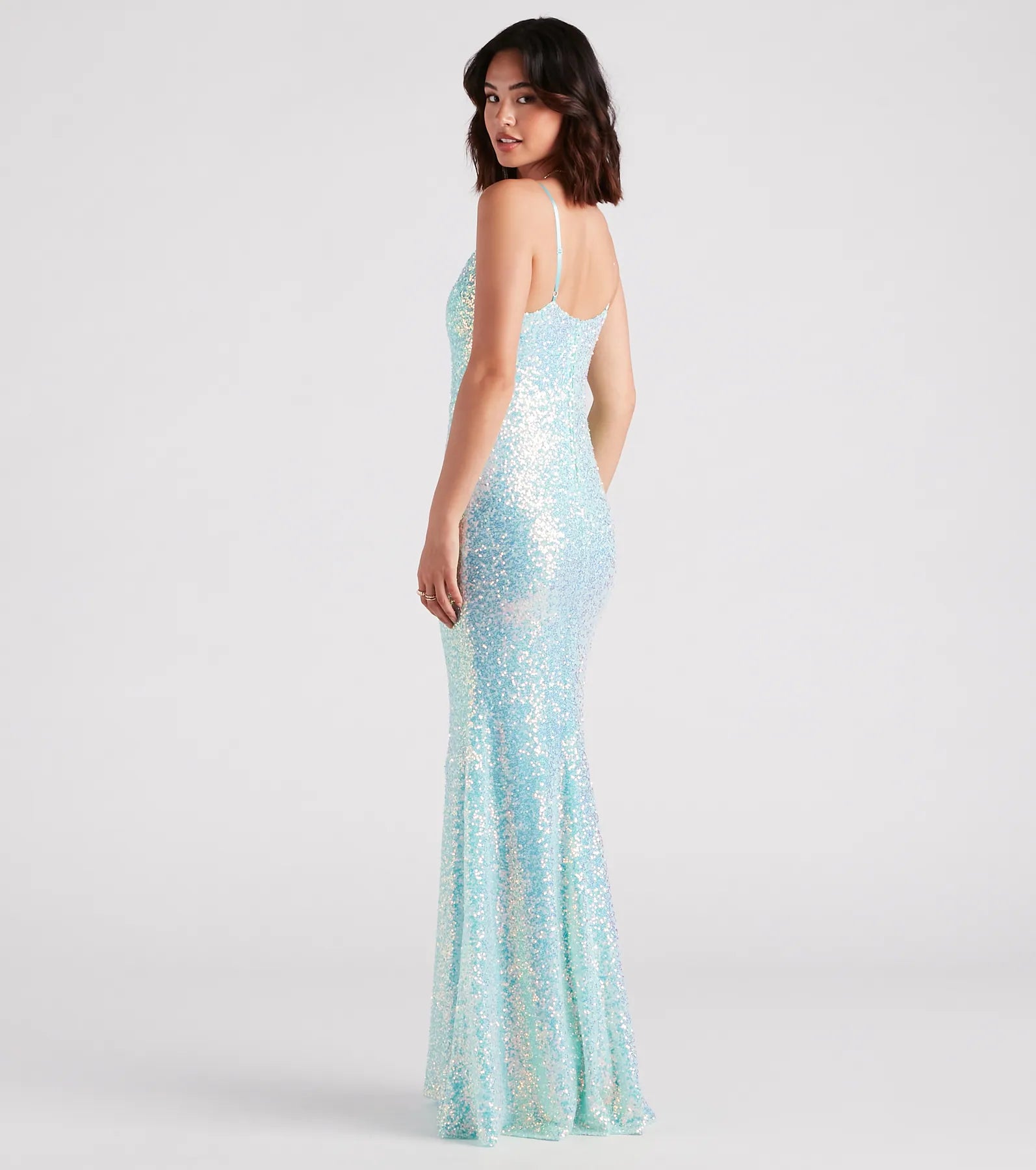 Harmony Formal Iridescent Sequin Mermaid Dress - Image 2