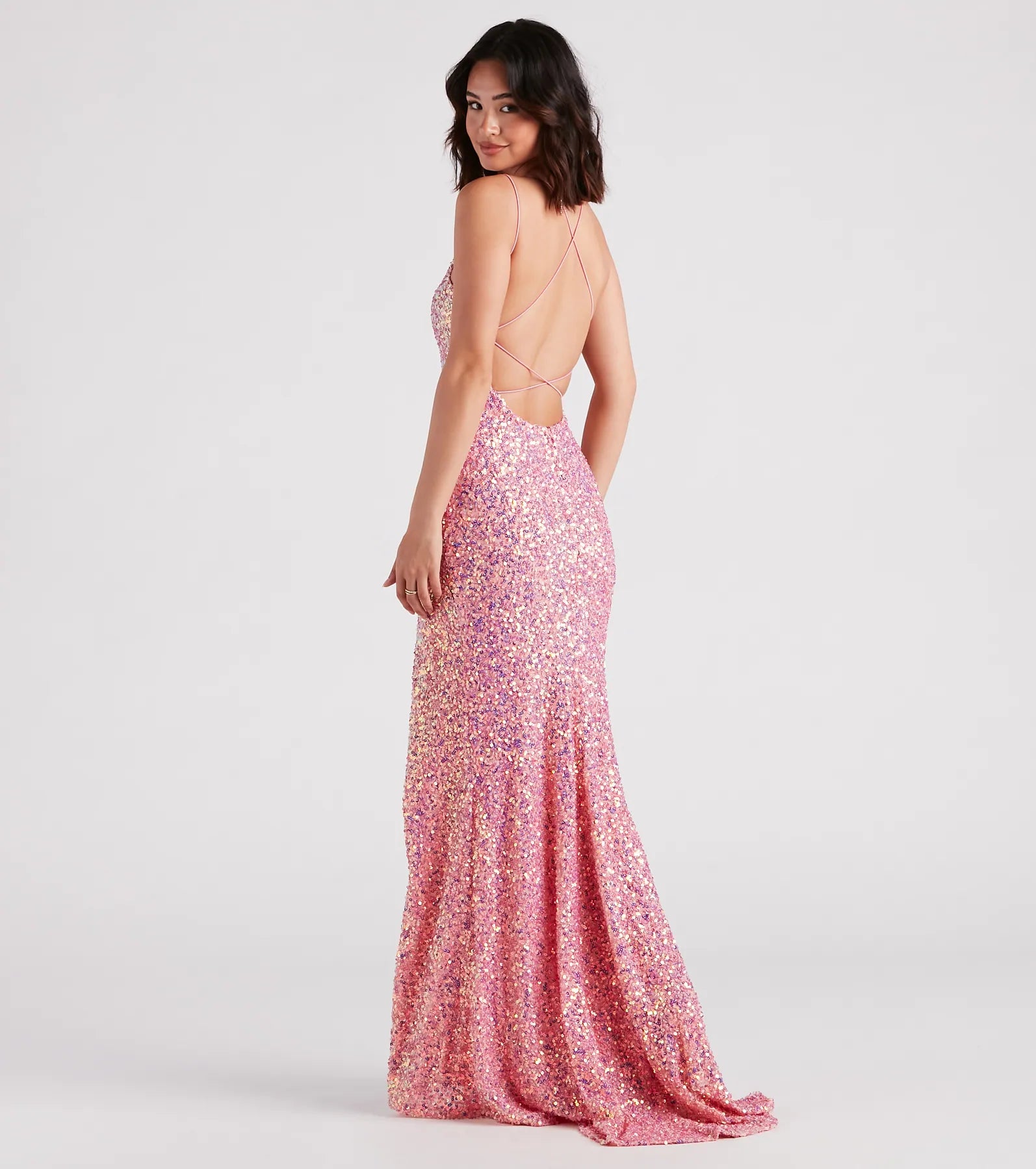 Emmeline Iridescent Sequin A-Line Formal Dress - Image 2