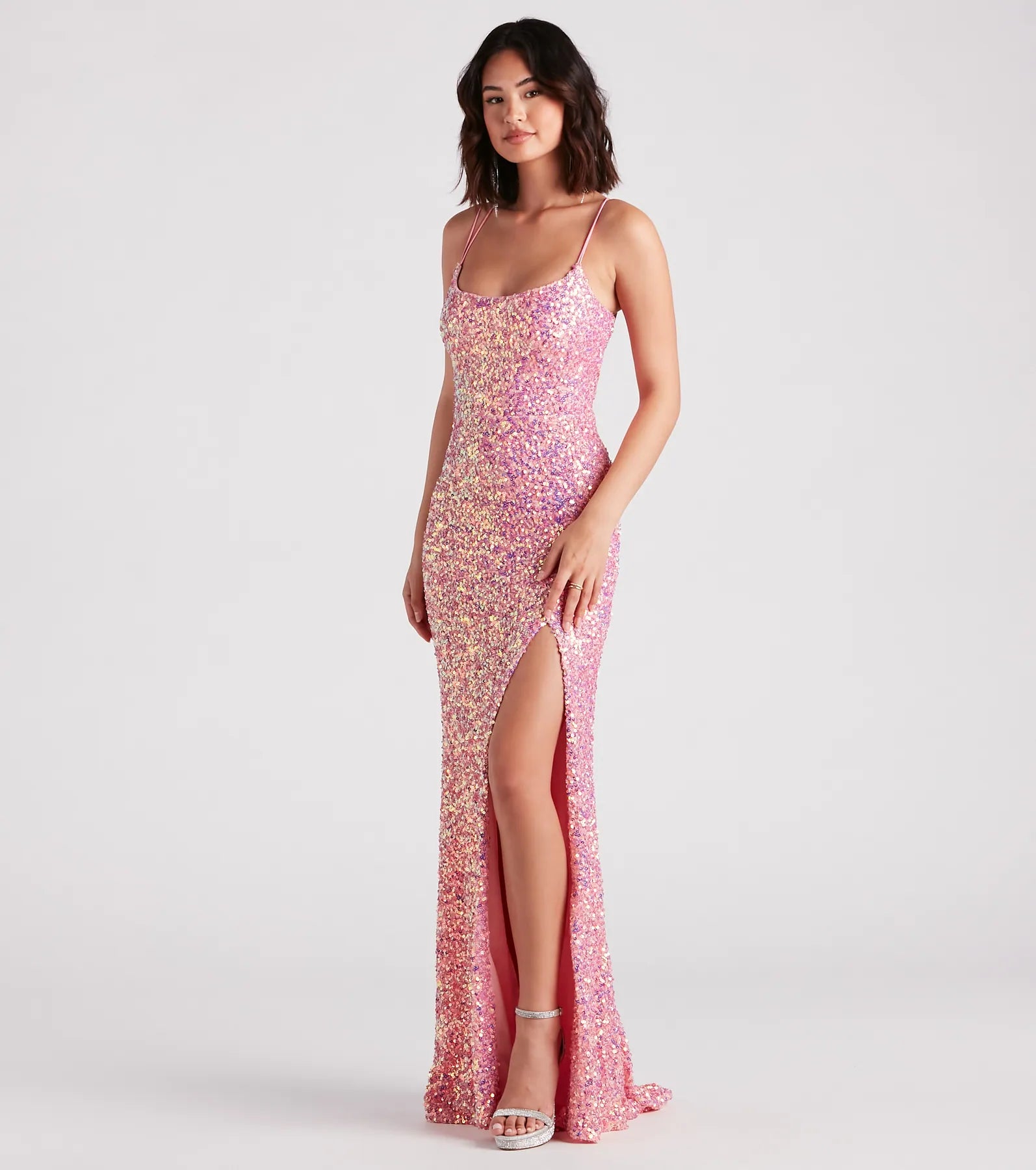 Emmeline Iridescent Sequin A-Line Formal Dress - Image 3