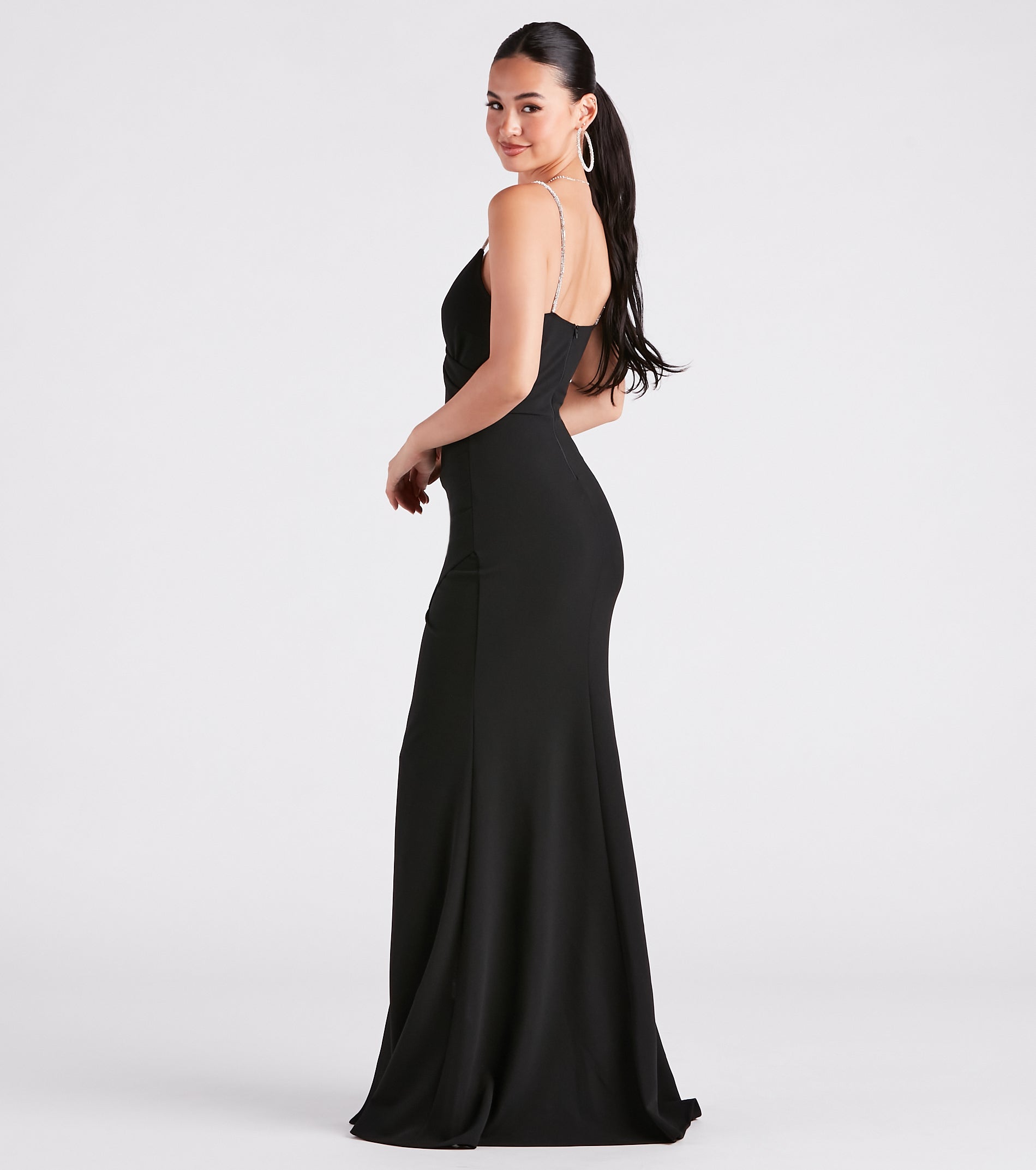 Rosalie Rhinestone Strap Mermaid Wrap Dress - Image 6