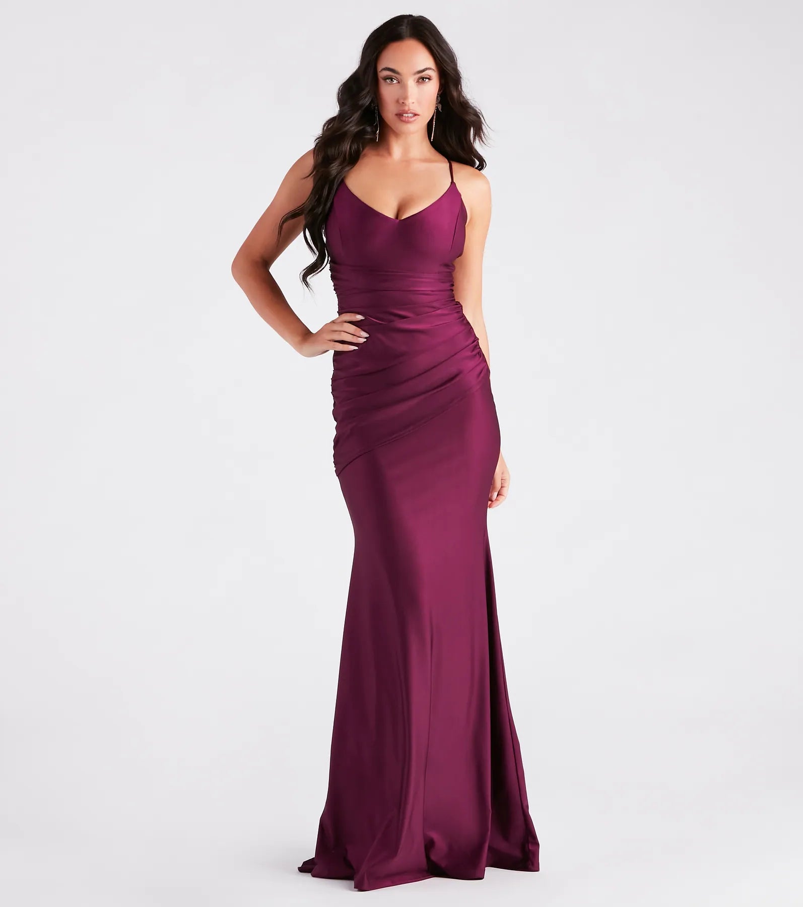 Jordan Formal Strappy Back Ruched Mermaid Dress - Image 2