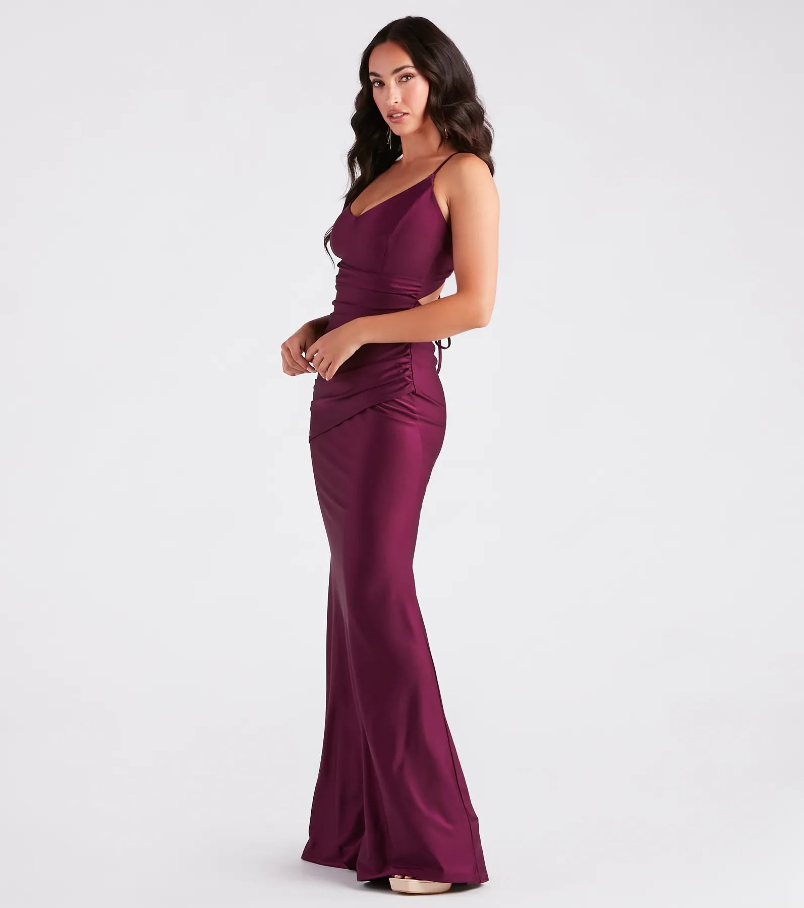 Jordan Formal Strappy Back Ruched Mermaid Dress - Image 3