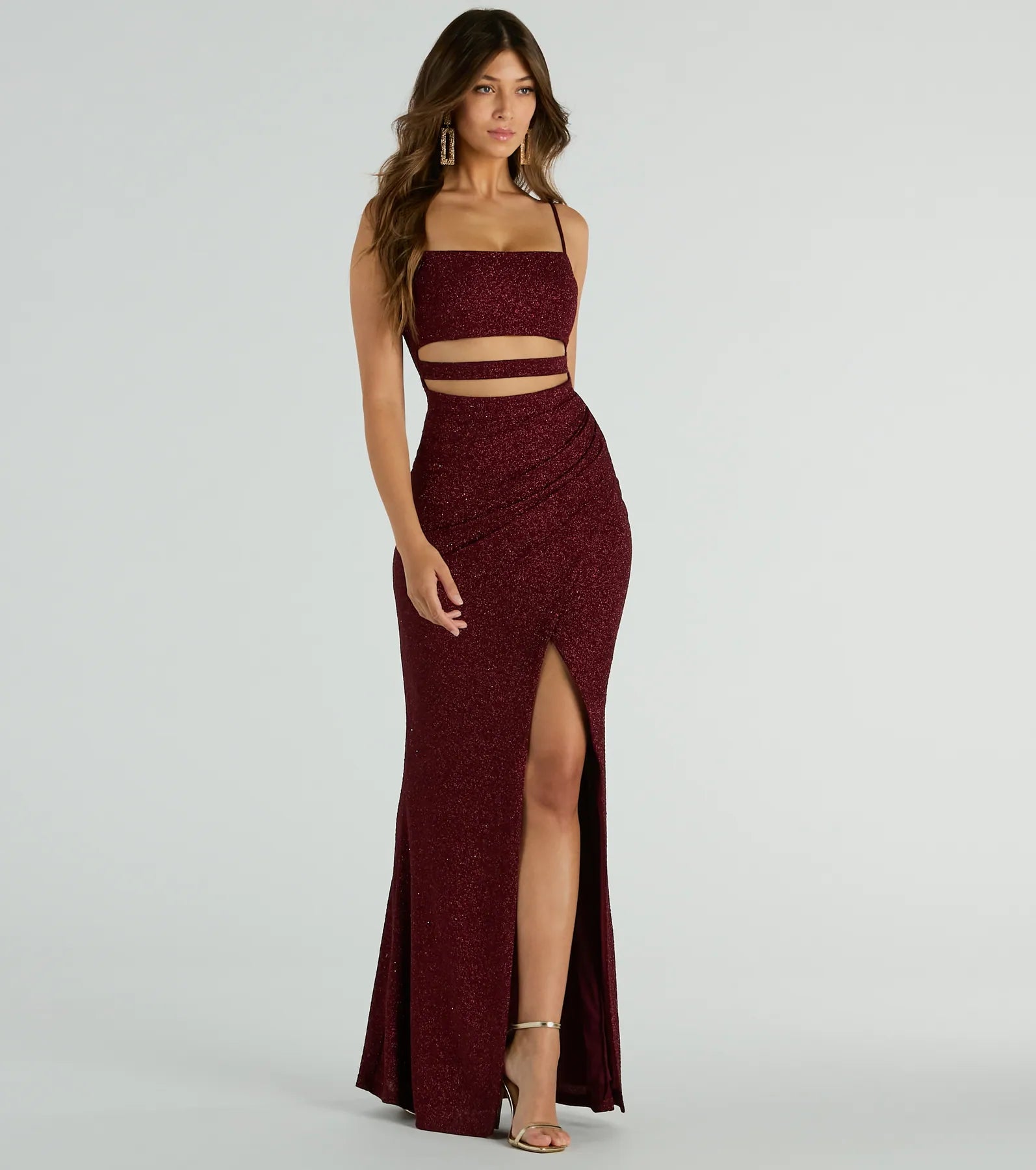 Candice Cutout Strappy Mermaid Glitter Formal Dress - Image 5
