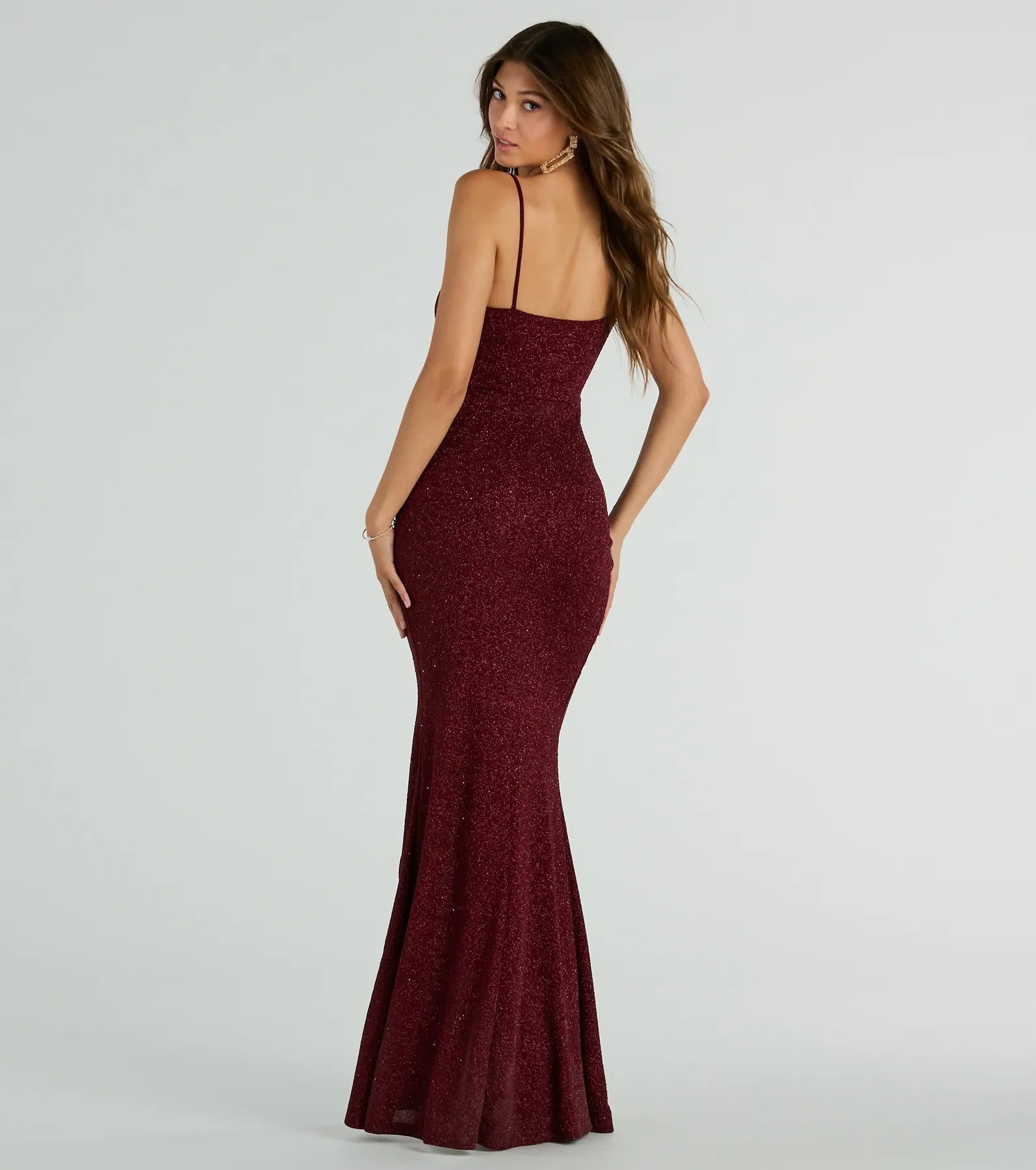 Candice Cutout Strappy Mermaid Glitter Formal Dress - Image 6