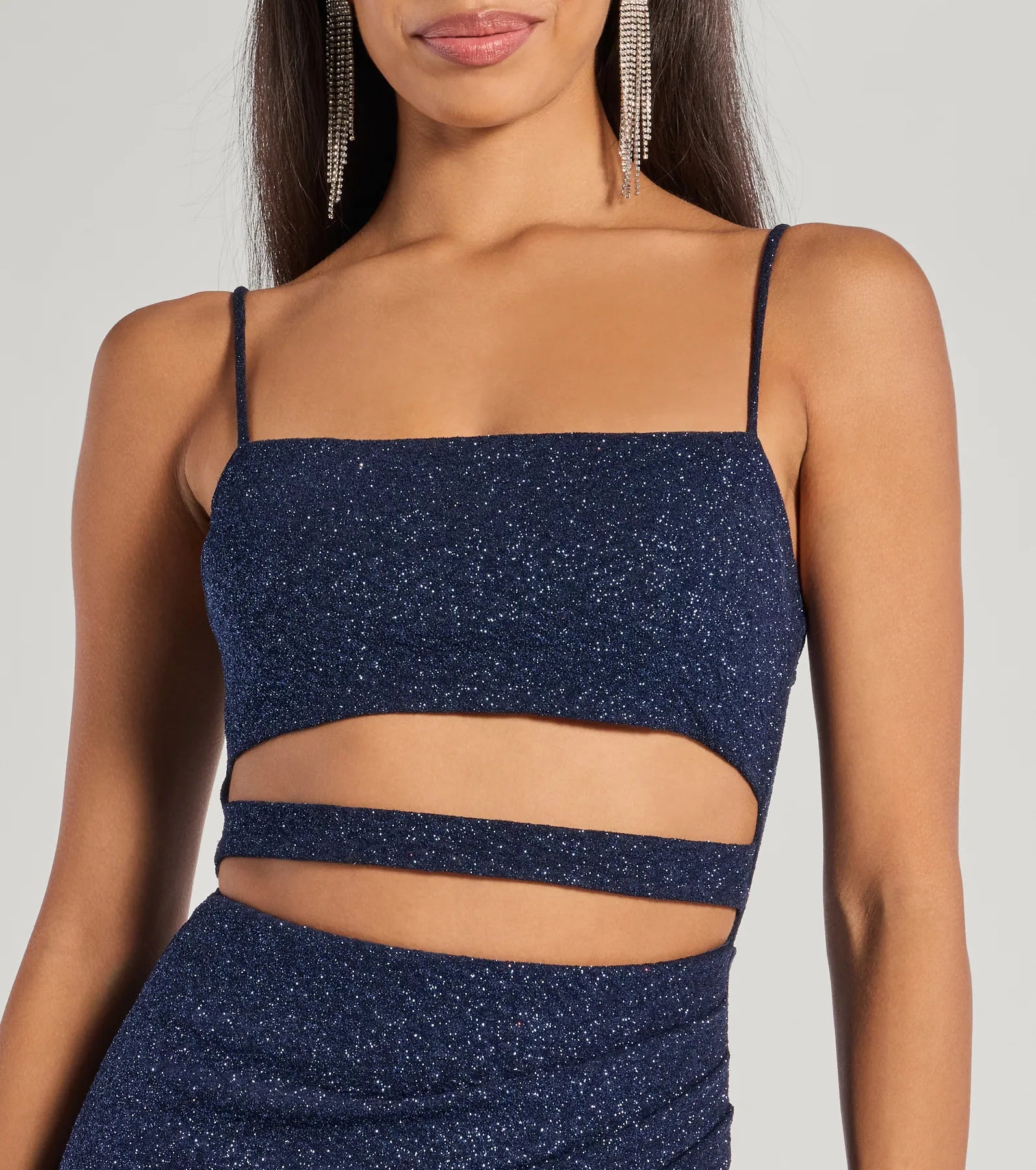 Candice Cutout Strappy Mermaid Glitter Formal Dress - Image 11