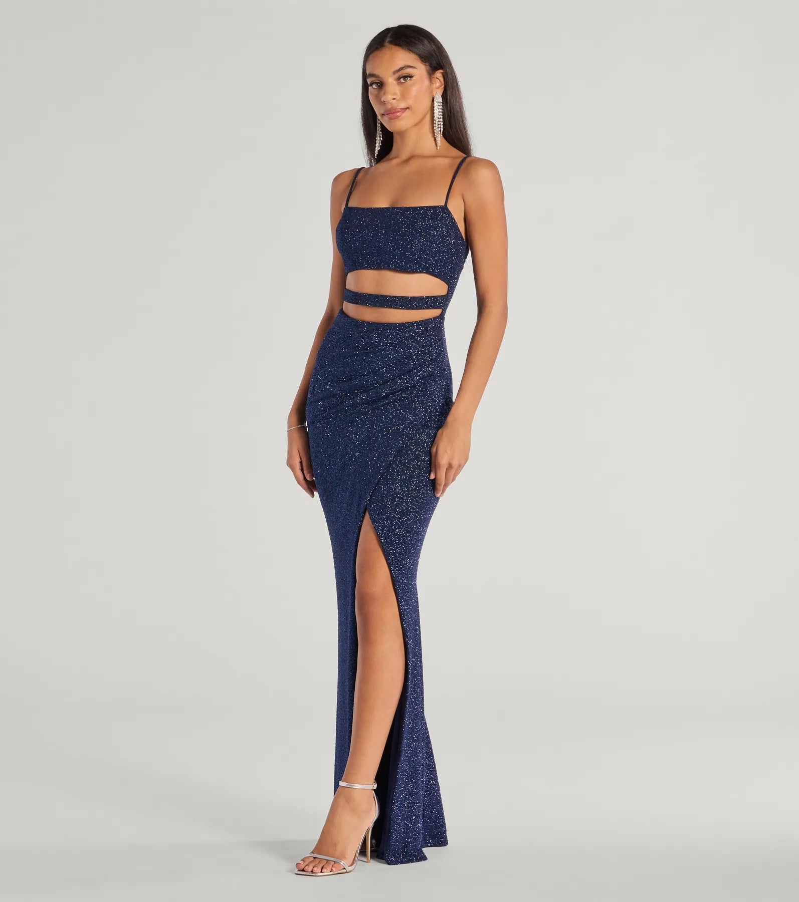 Candice Cutout Strappy Mermaid Glitter Formal Dress - Image 12