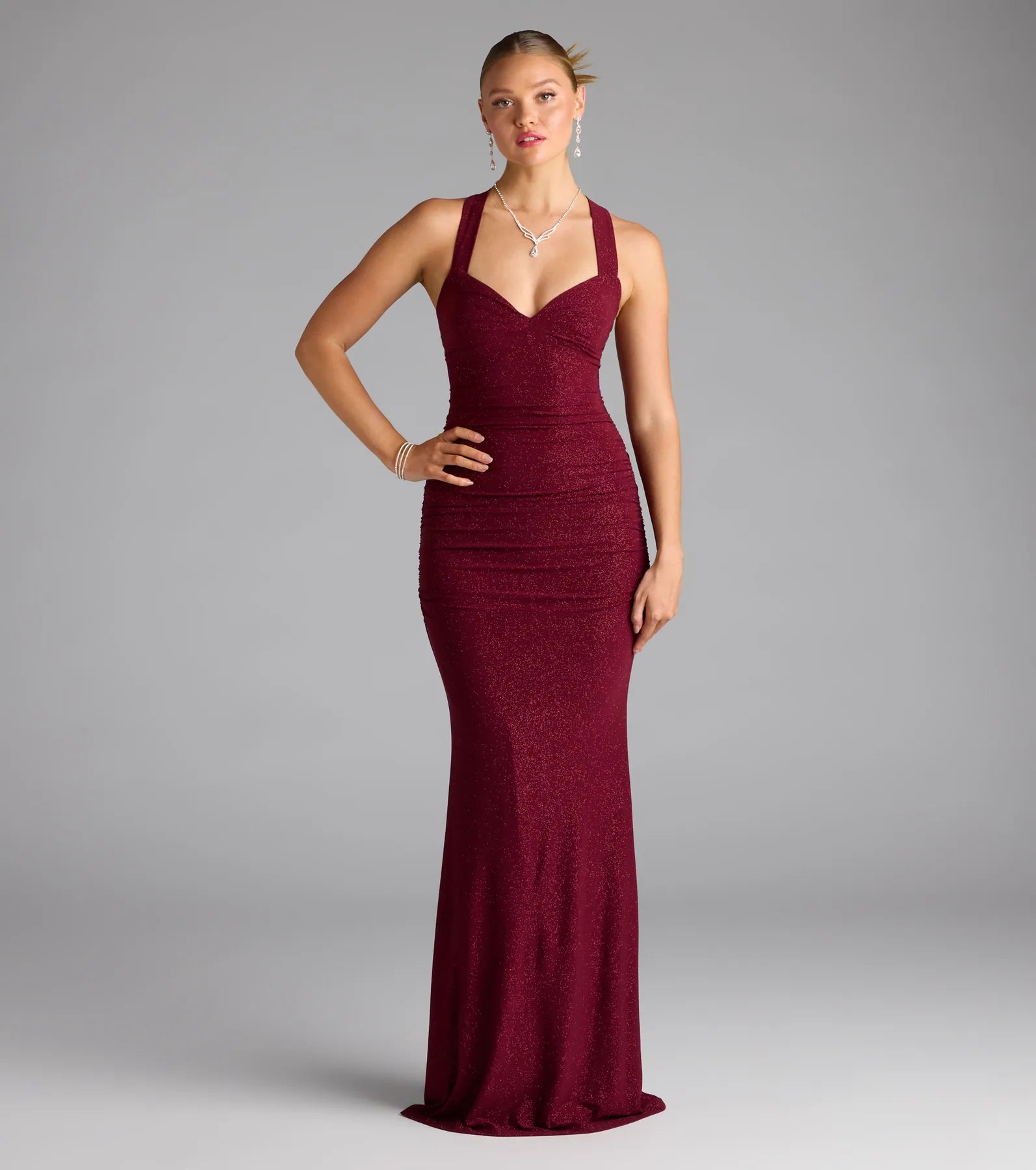 Tatiana Lace-Up Mermaid Glitter Formal Dress - Image 5