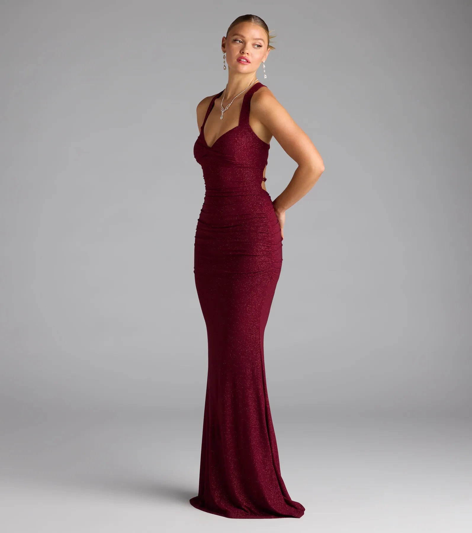 Tatiana Lace-Up Mermaid Glitter Formal Dress - Image 8
