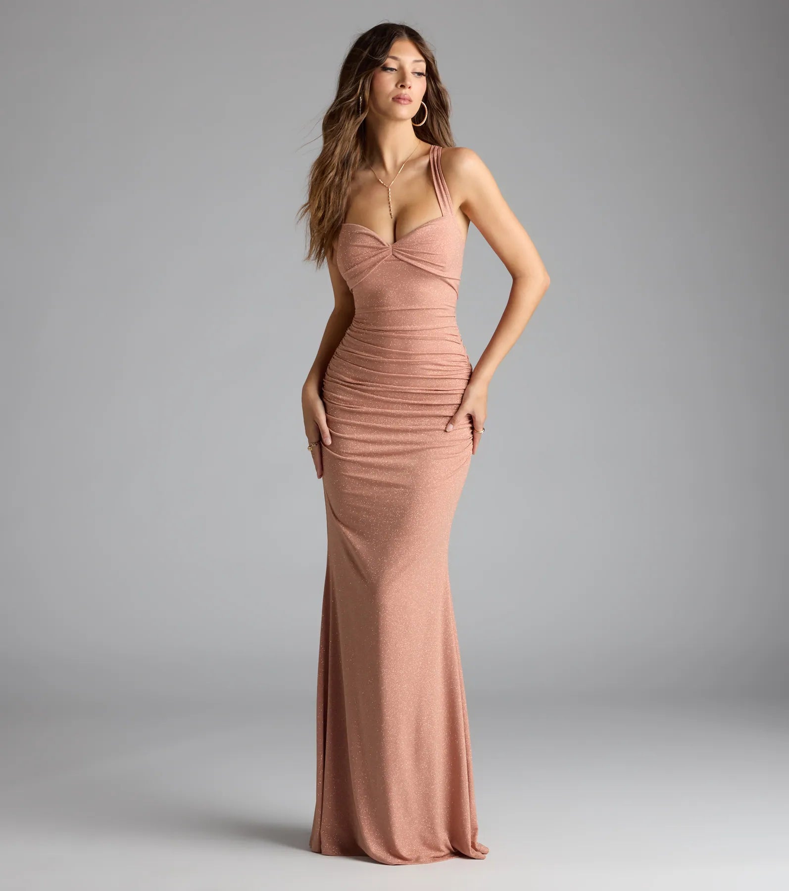 Tatiana Lace-Up Mermaid Glitter Formal Dress - Image 9