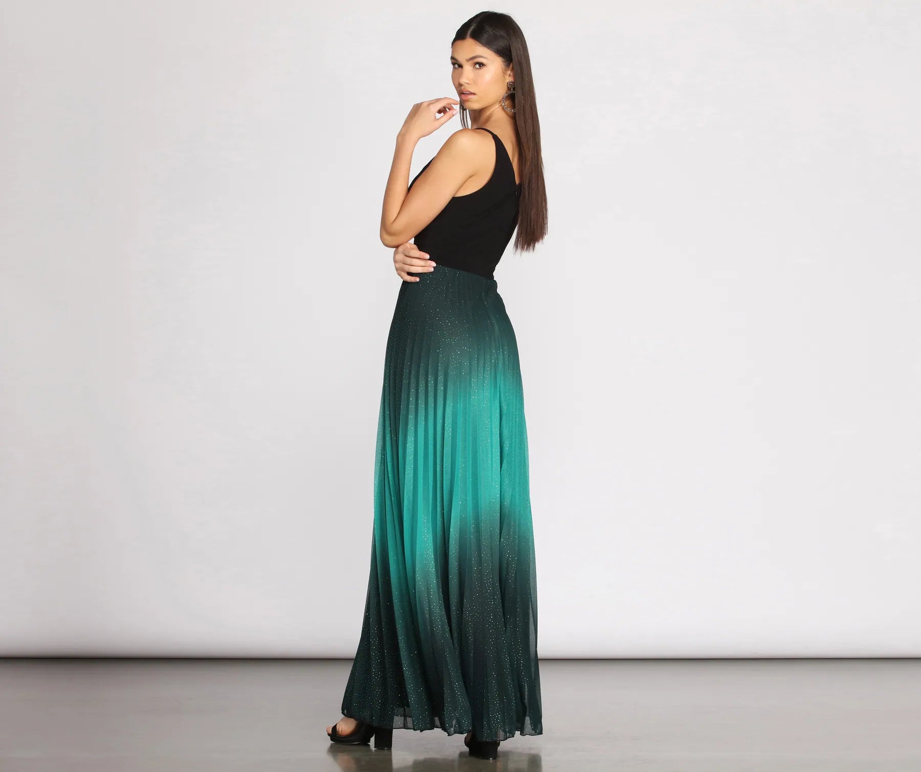 Mishka Pleated Ombre Formal Dress - Image 2
