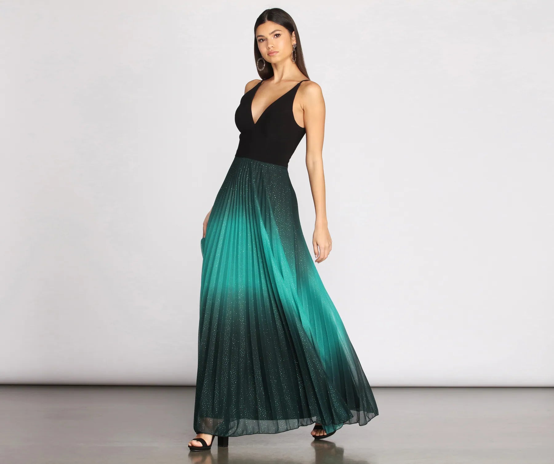Mishka Pleated Ombre Formal Dress - Image 3