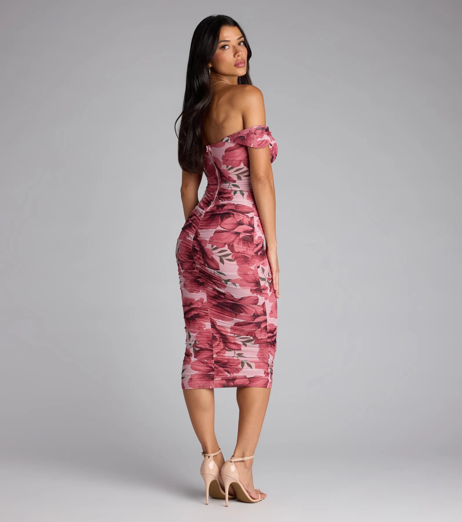 Crush Season Floral Mesh Midi Dress - Image 2