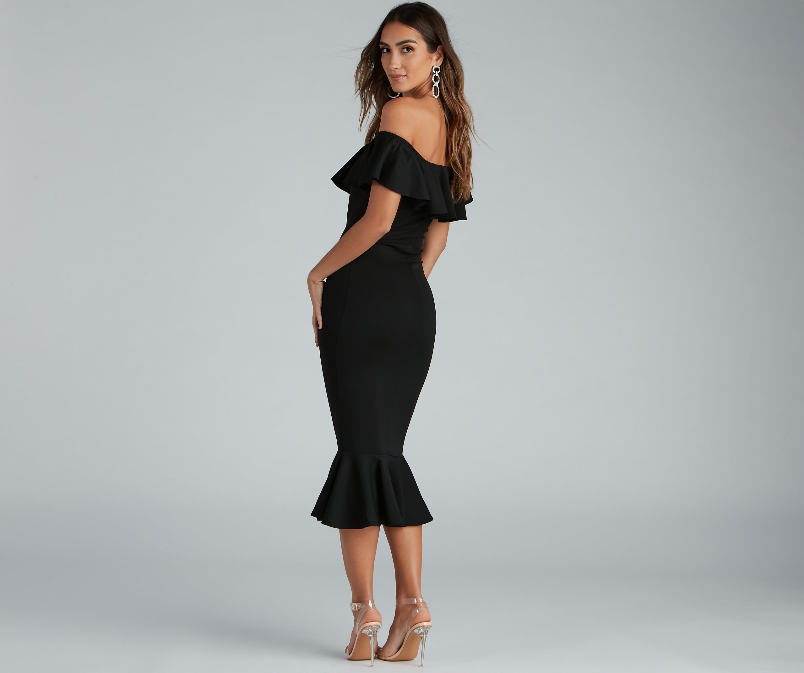 A Stylish Affair Ruffled Midi Dress - Image 2