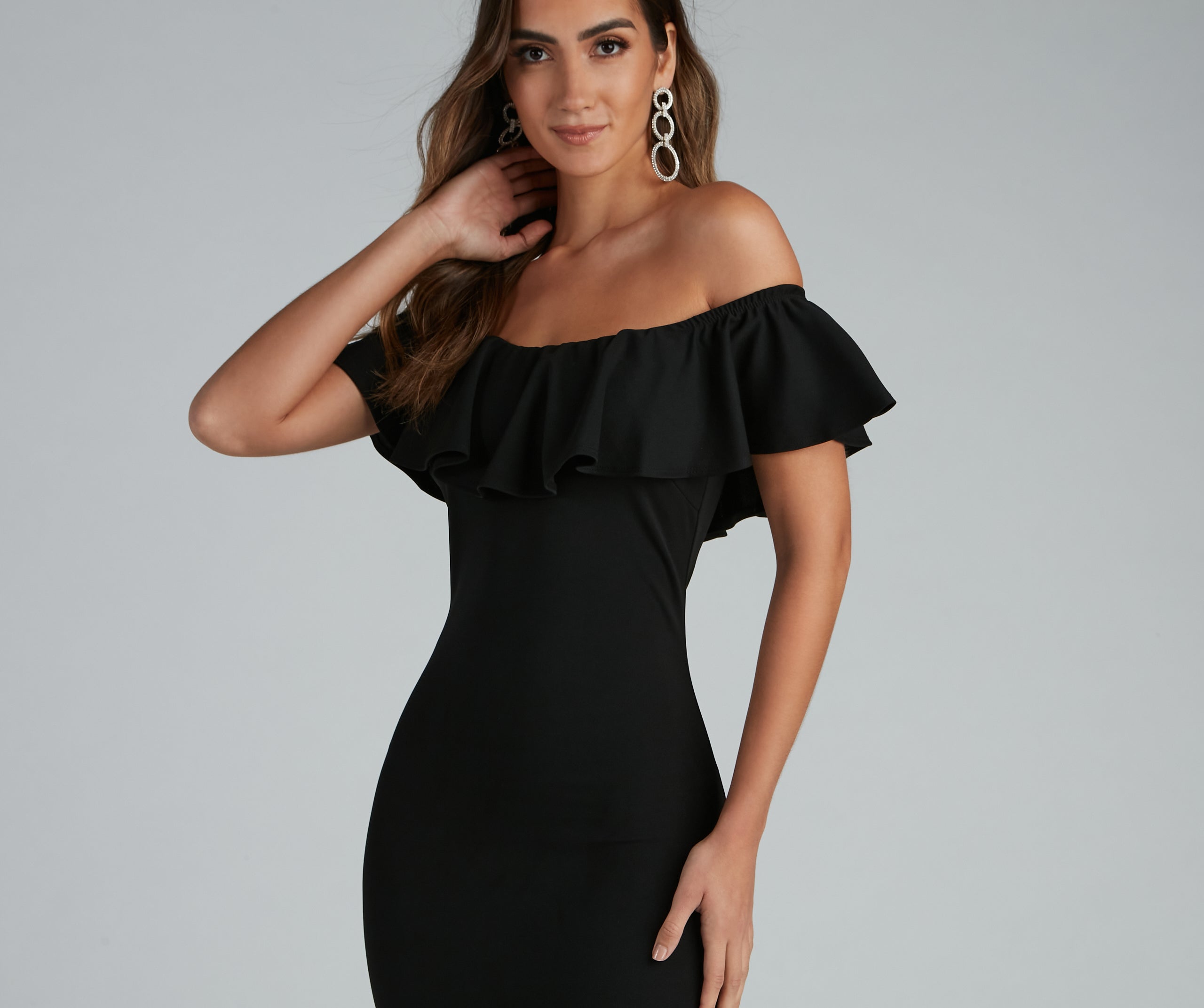 A Stylish Affair Ruffled Midi Dress - Image 3