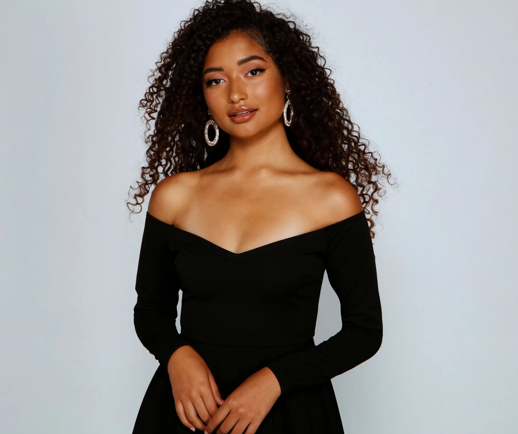 Double The Glam Crepe Skater Dress - Image 4
