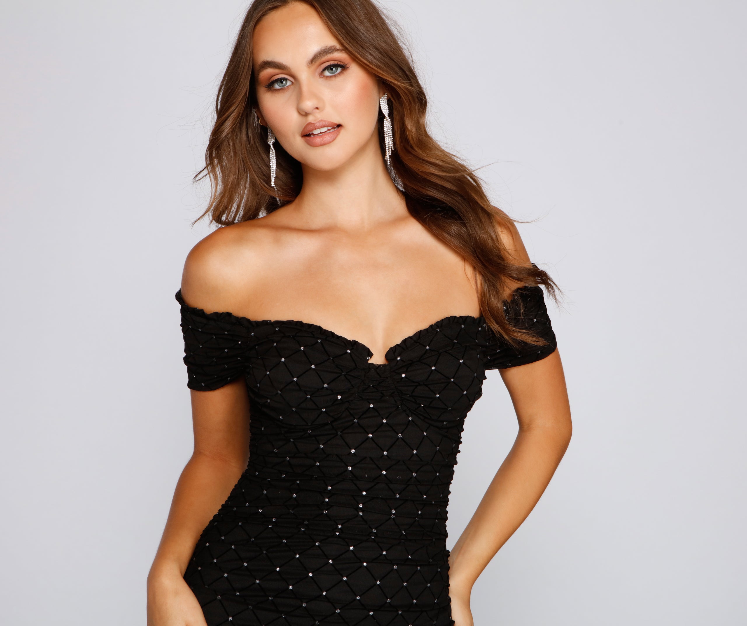 Born To Glow Glitter Ruffled Mini Dress - Image 3