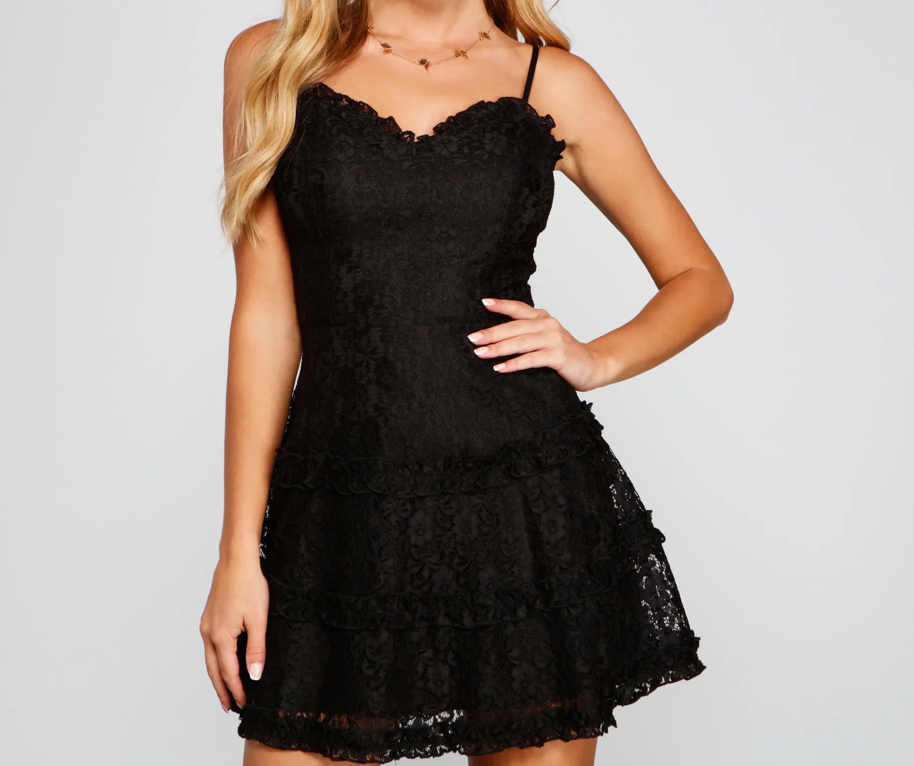 All About That Lace Ruffled Mini Dress - Image 3