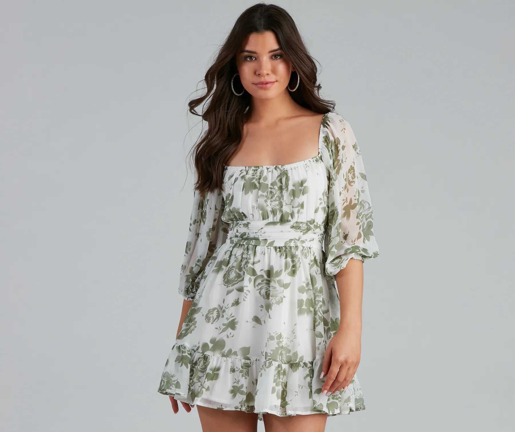 Sunday Girl Floral Chiffon Skater Dress - Image 5