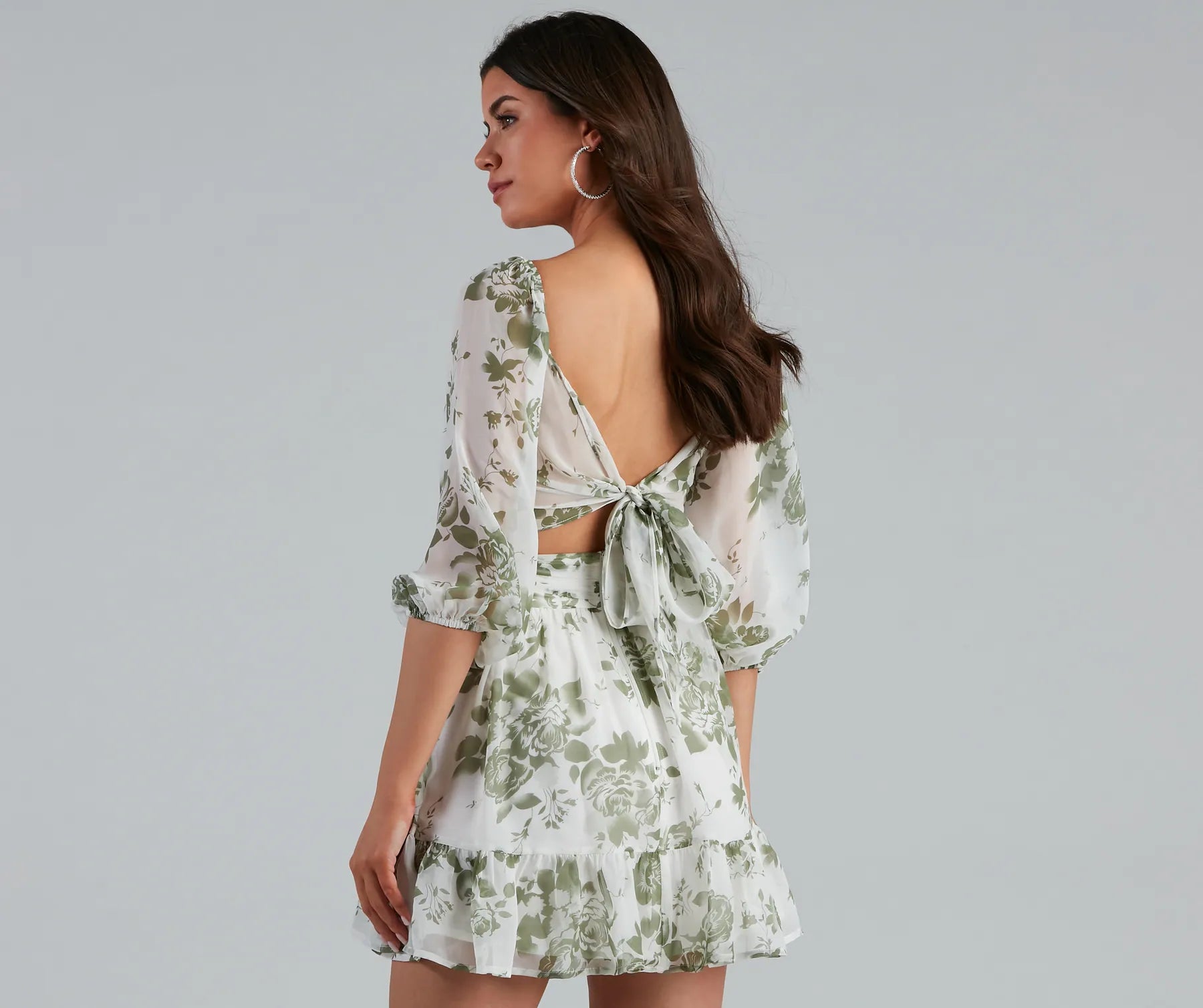 Sunday Girl Floral Chiffon Skater Dress - Image 6