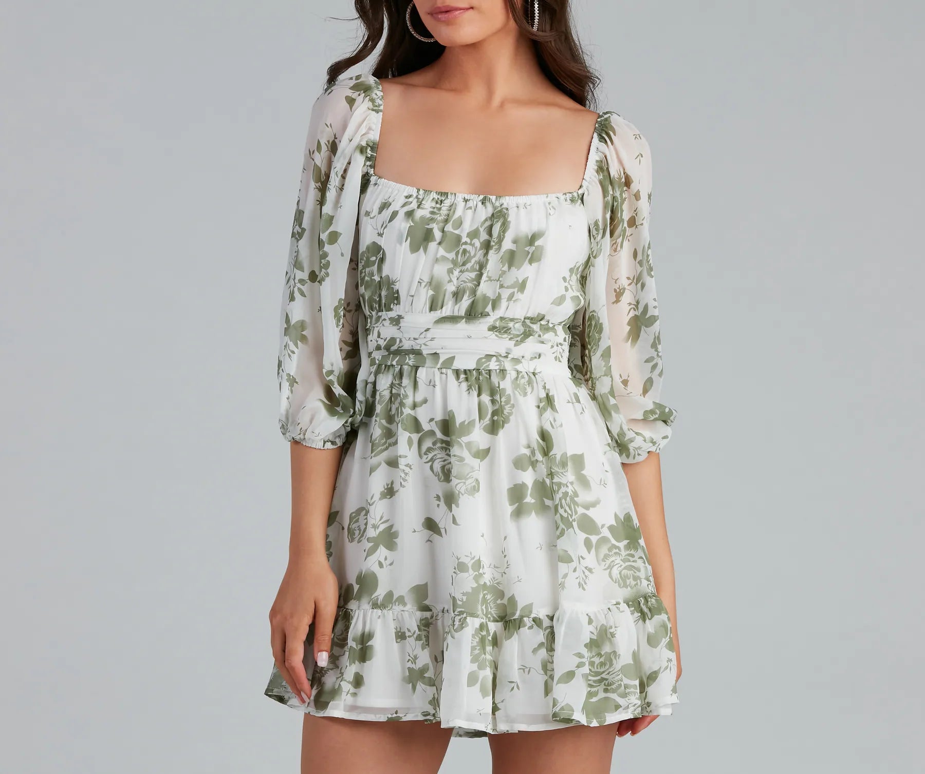 Sunday Girl Floral Chiffon Skater Dress - Image 8
