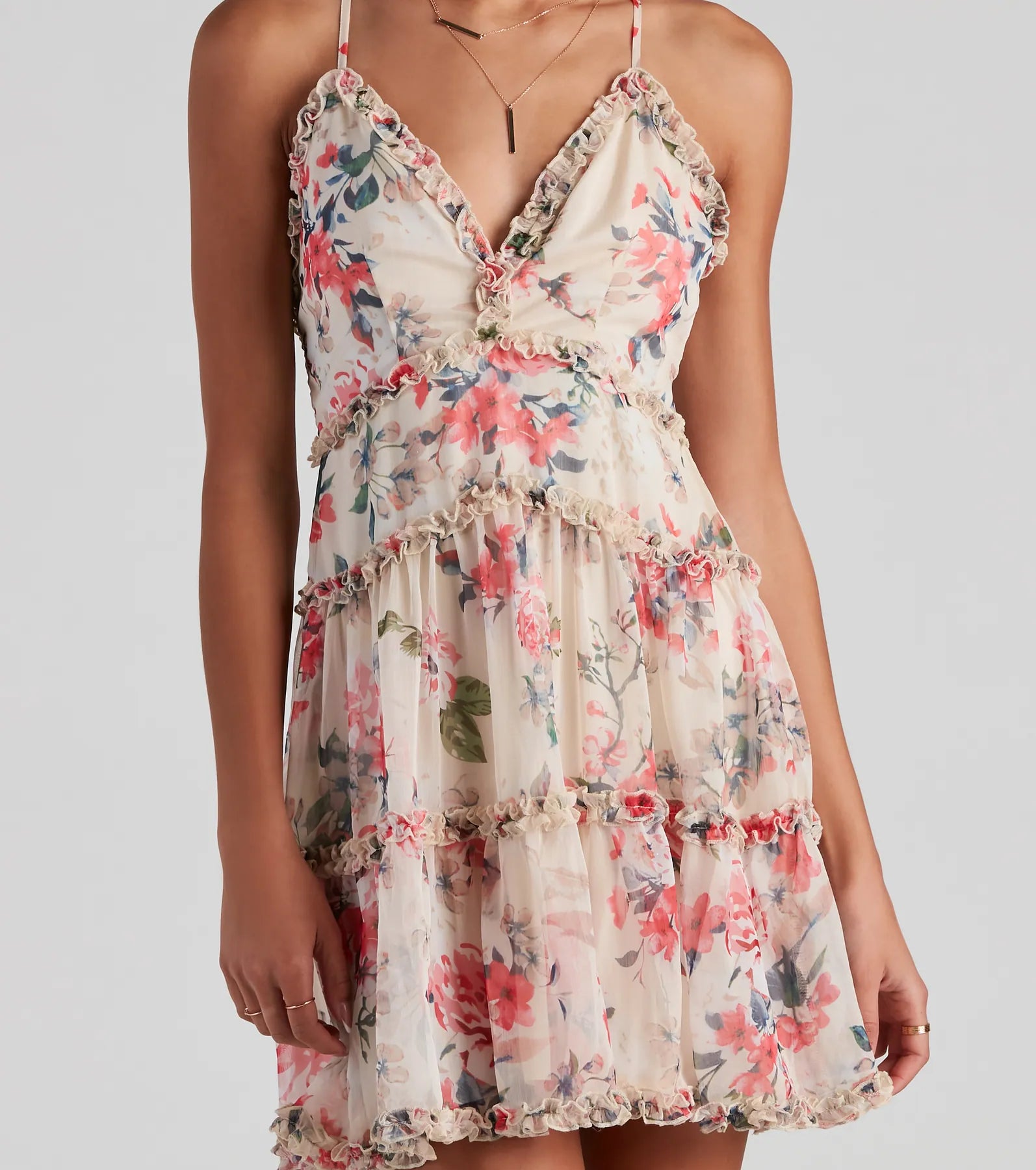 Budding Romance Chiffon Skater Dress - Image 4