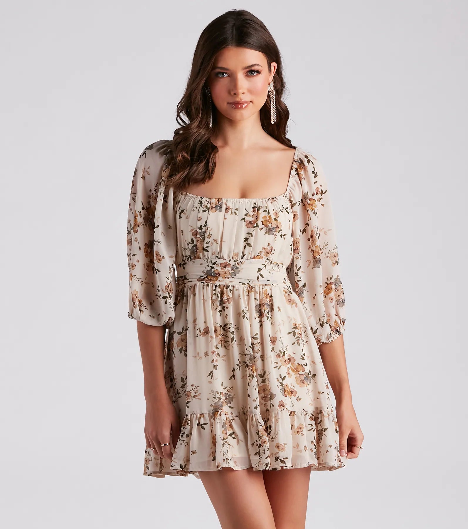 Sunday Girl Floral Chiffon Skater Dress - Image 9