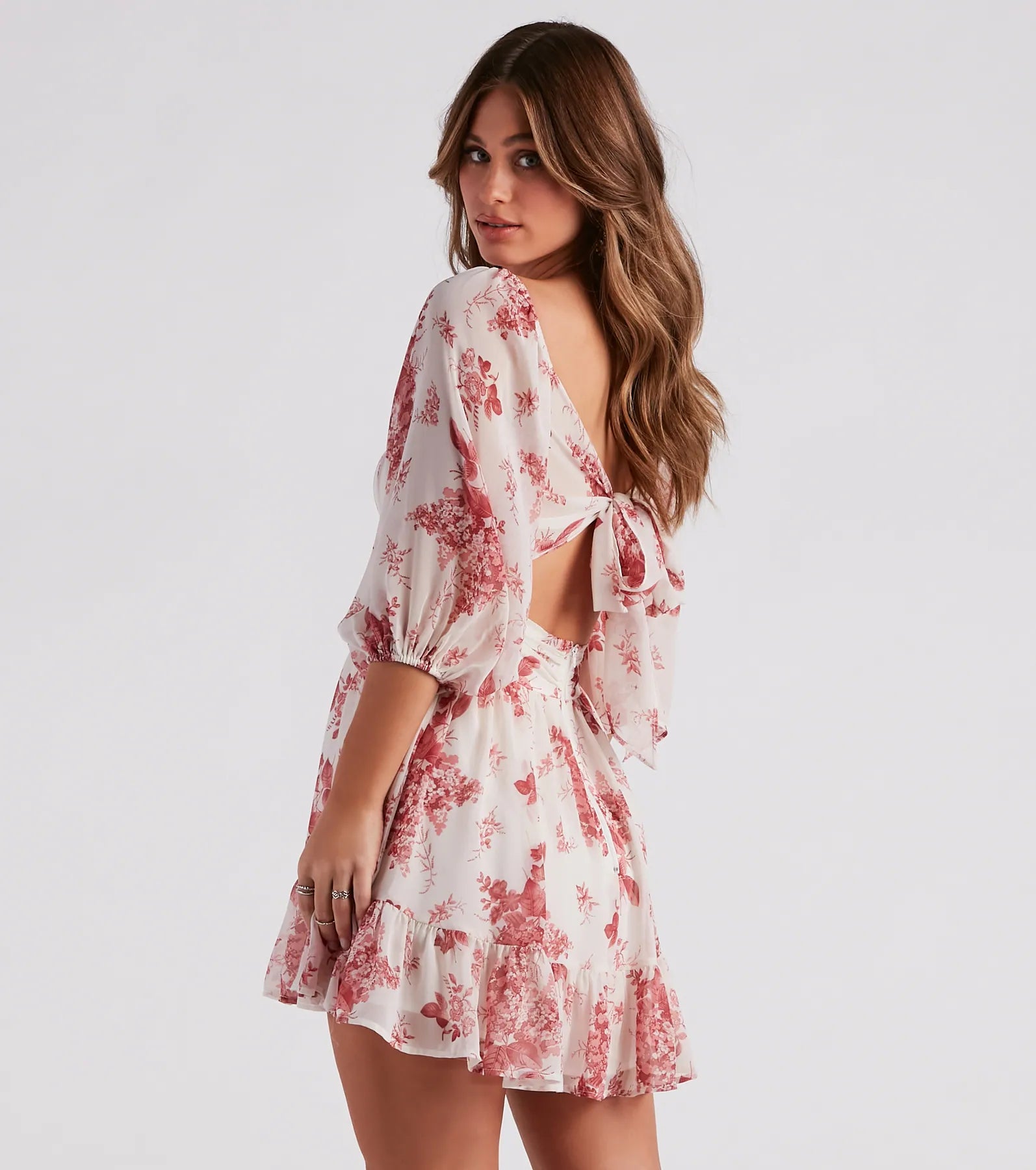 Sunday Girl Floral Chiffon Skater Dress - Image 2