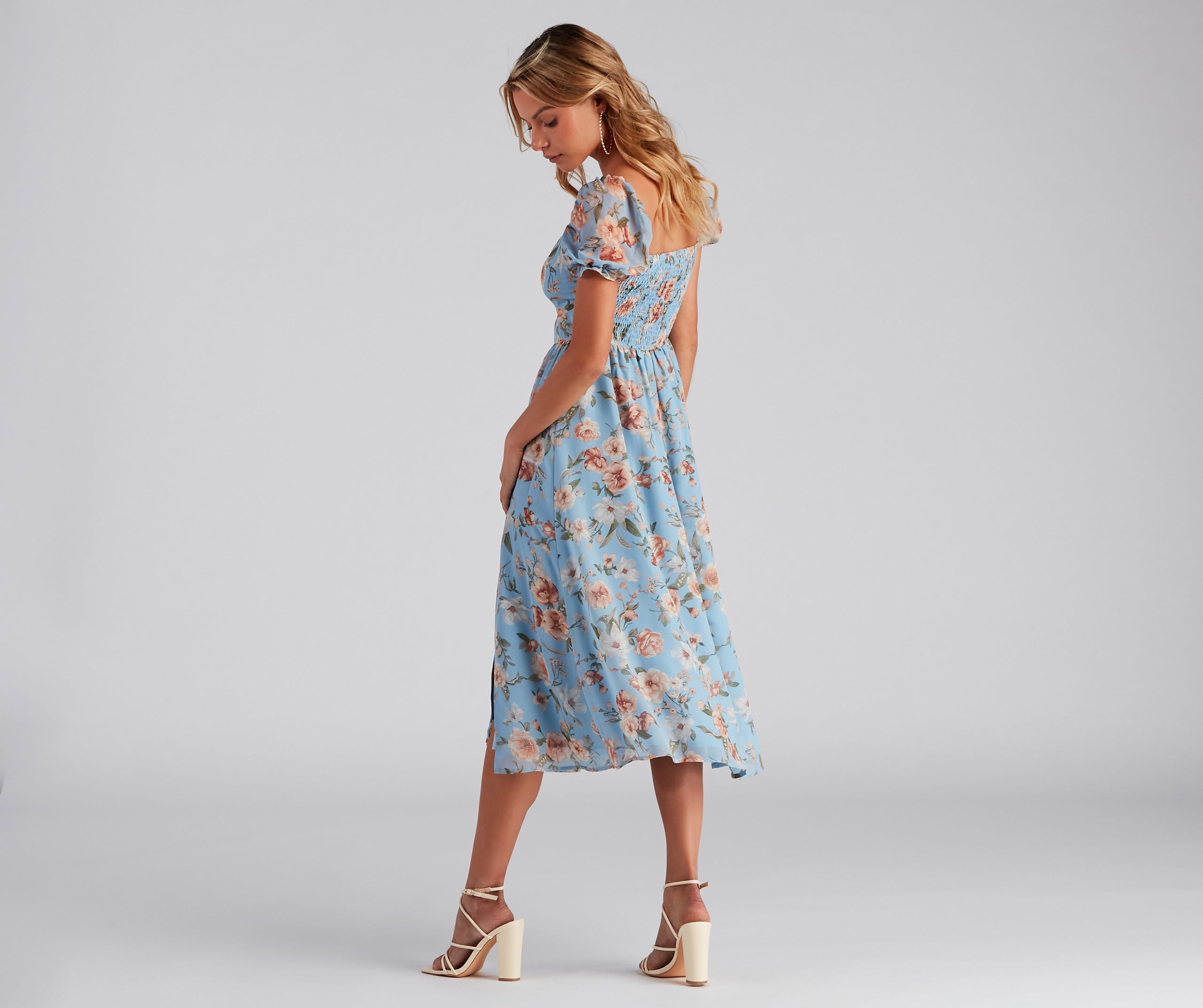 Life's A Breeze Floral Cutout Midi Dress - Image 6